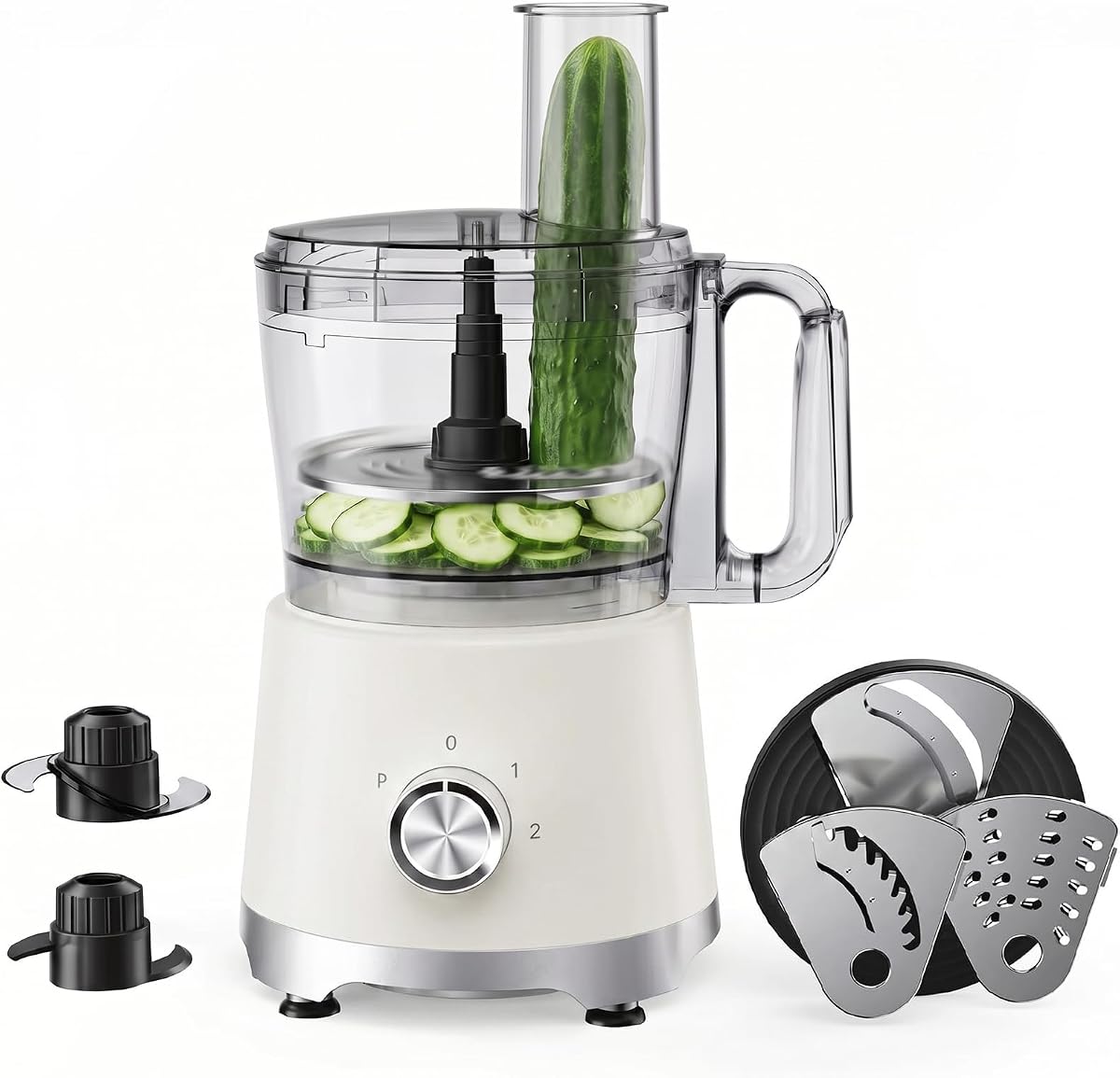 Food Processor 10.5 Cup (2.6QT) & 600W Electric Food Chopper | 5 Stainless Steel Blades, 3-Speed Vegetable Chopper for Slicing, Shredding & Chopping, BPA-Free, Dishwasher Safe