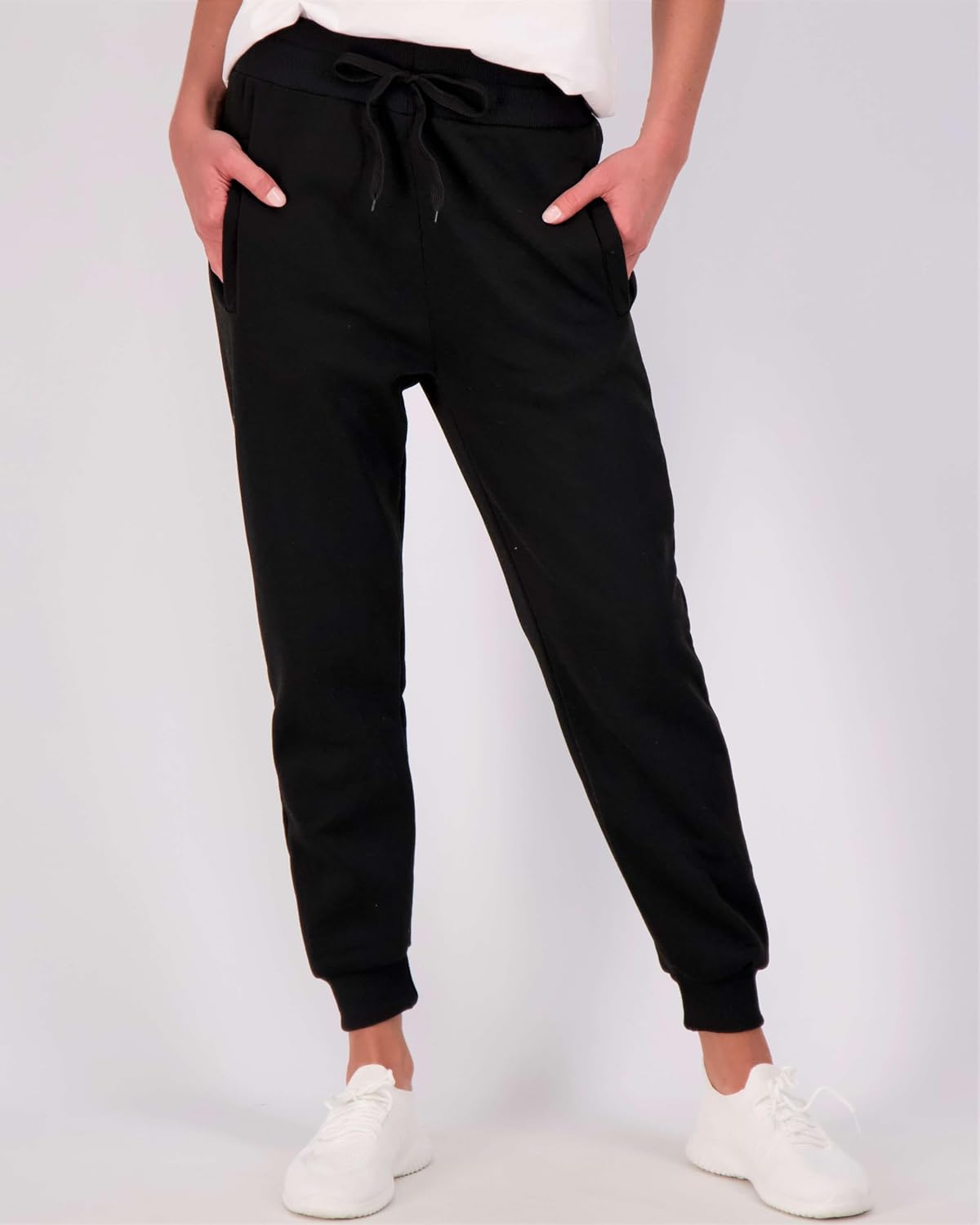 Real Essentials 3 Pack: Women's Ultra-Soft & Warm Fleece Joggers Sweatpants with Pocket (Available in Plus Size) - Image 2