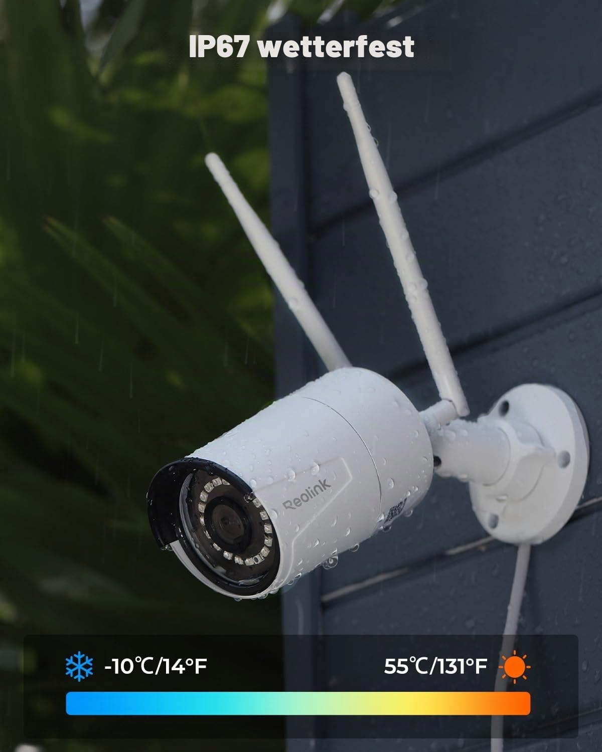 Reolink RLC-510WA x2 mit Stromverlängerungskabel(Weiß) 4.5m, 5MP WLAN Kamera Outdoor, 2,4GHz/5GHz WLAN CCTV IP Kamera Aussen mit Person/Auto/Tiererkennung, IP67 Wetterfest, Nachtsicht, Bewegungsmelder