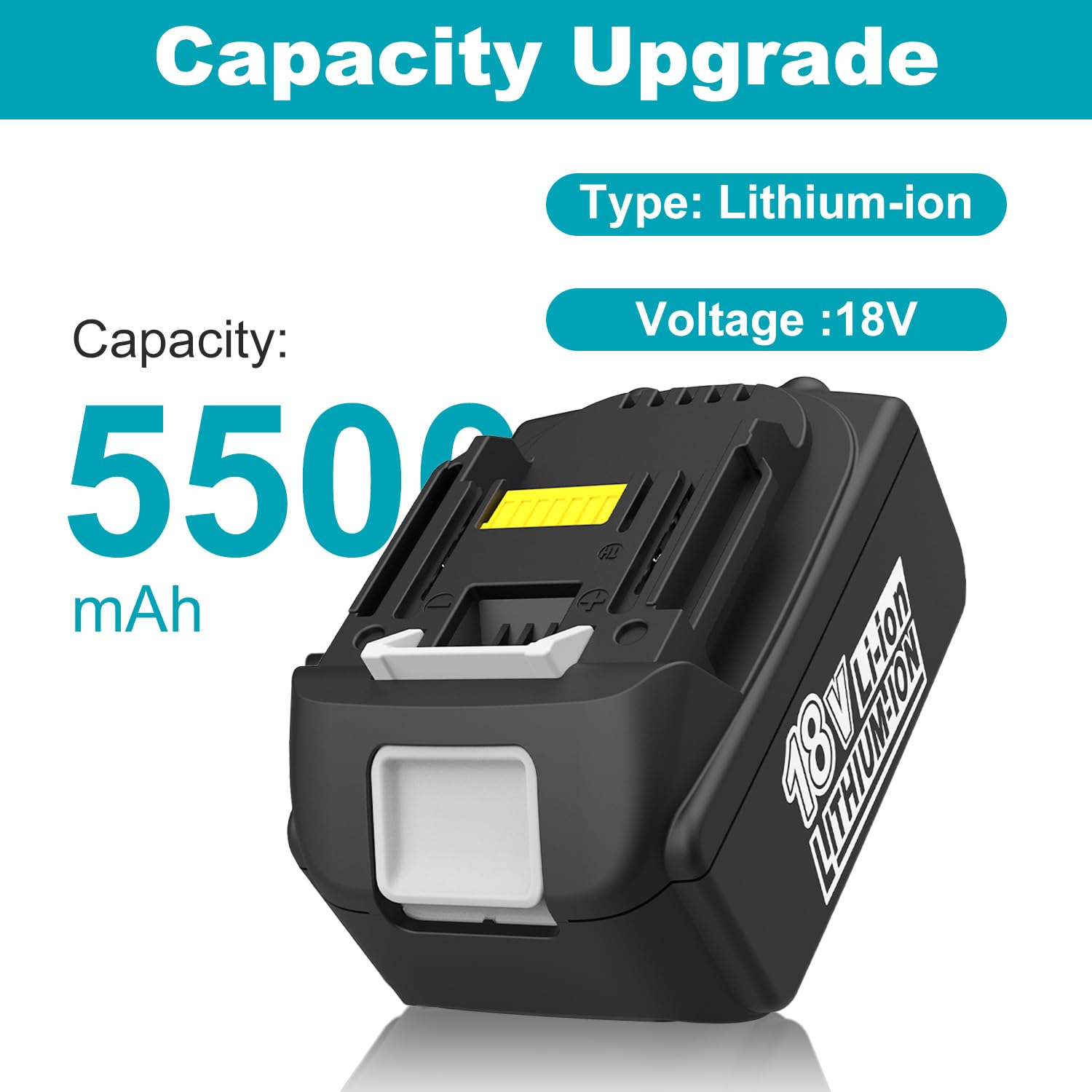 Energup 18 V 5,5 Ah Akumulator do Makita 18 V z ładowarką DC18RC kompatybilny z Makita 14,4V-18V BL1850 BL1860 BL1840 BL1830 BL1820 BL1815