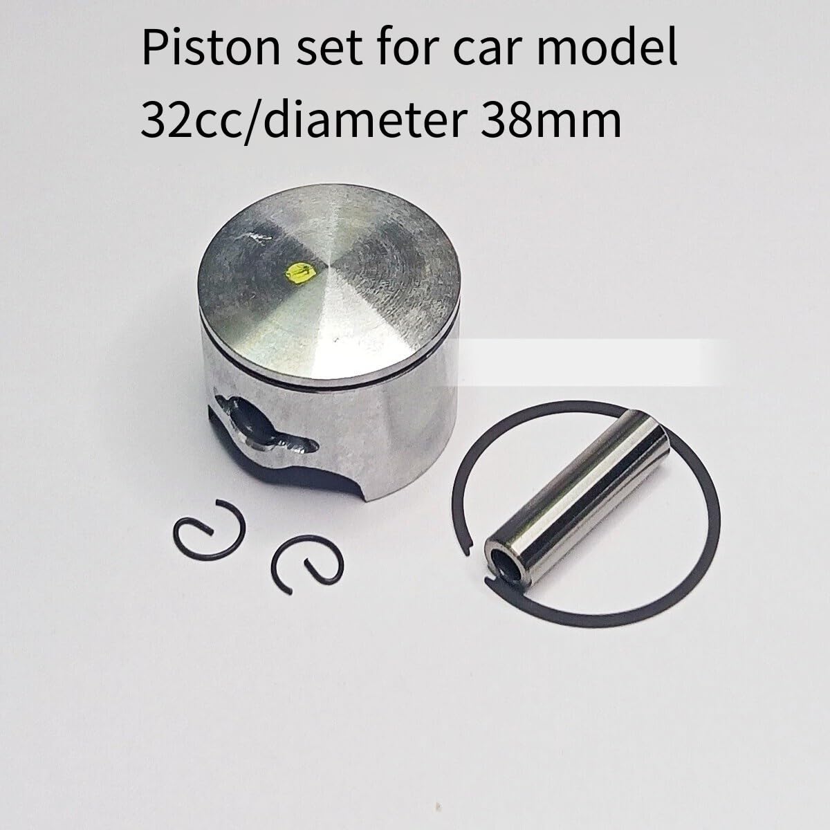 32cc Piston Kit for Gas RC Boats, 38mm Piston with Rings and Pin, High-Performance Engine Upgrade
