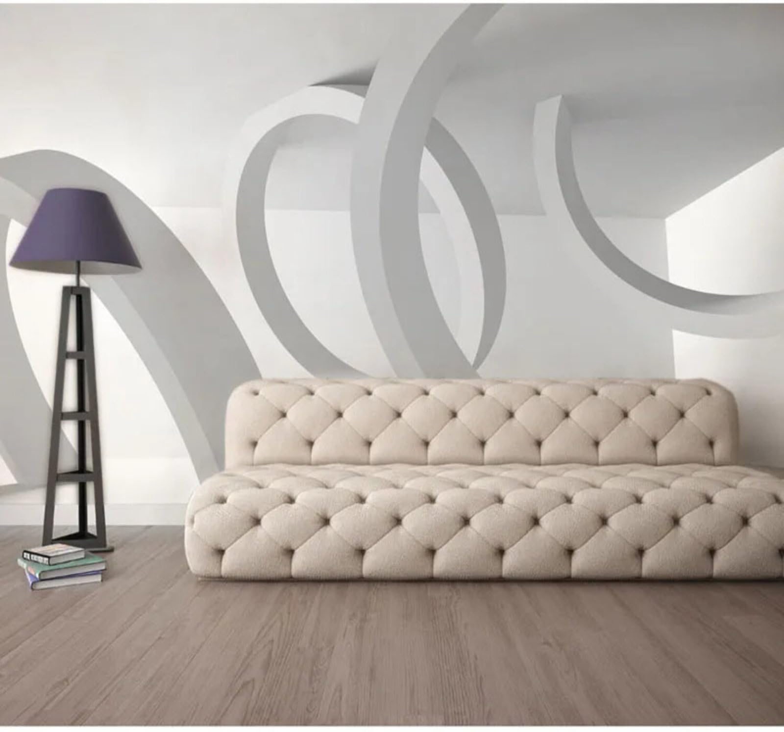 Abstract Three Dimensional Geometric Circular Pattern 3D Wallpaper Easy Install Feature Office Living Room Sofa Bedroom TV Background Wall Decoration-350cm×256cm