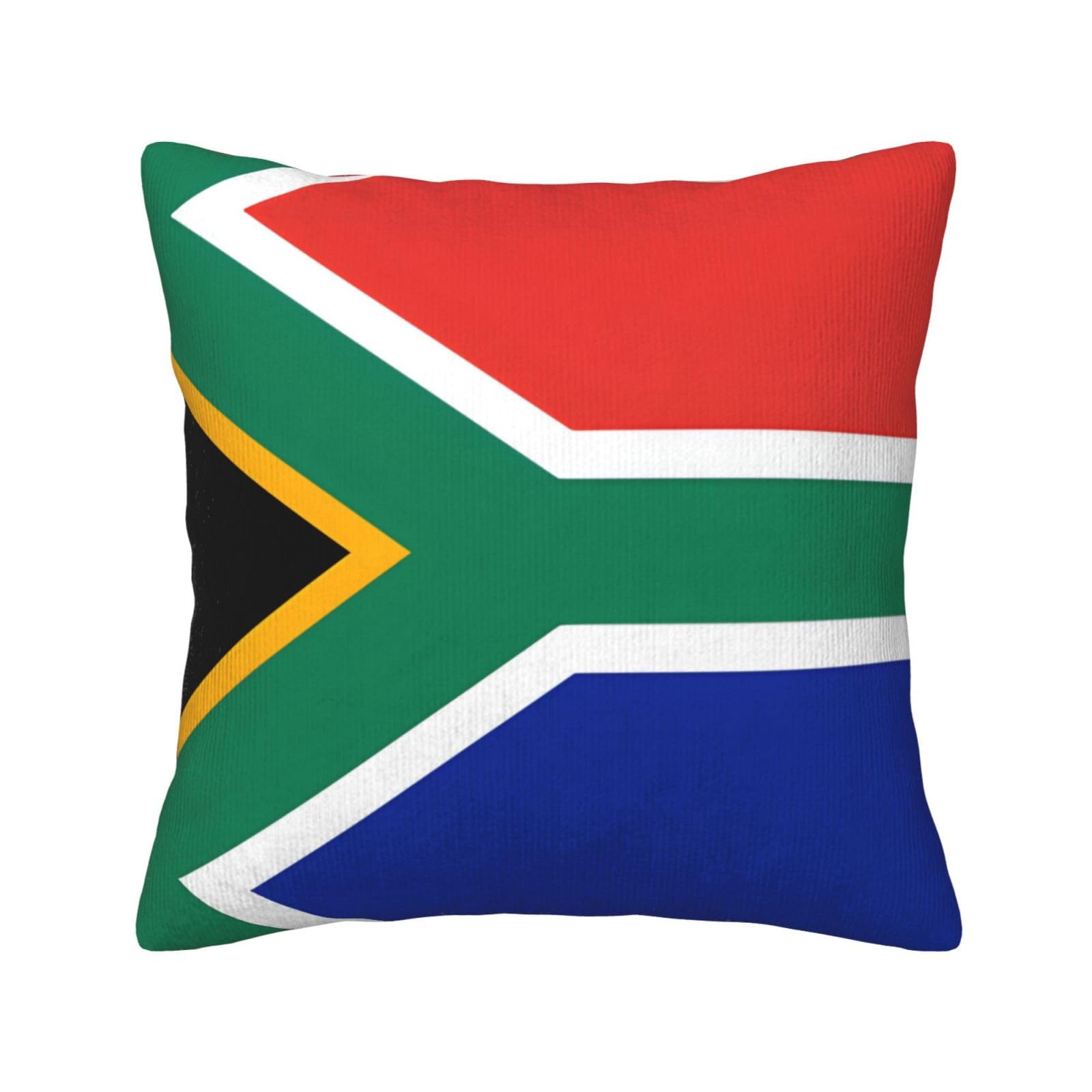 HGIUYDRD South Africa flag Print Corduroy Throw Pillow with Invisible Zipper Closure for Living Room, Couch and Bed