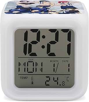 Amazon.co.jp: ブルーロック 目覚まし時計 LED デジタル時計 立方体 多