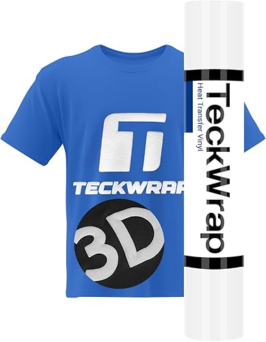 Vista 9 de TECKWRAP Vinilo de transferencia de calor 3D - 10 x 60 pulgadas, vinilo adhesivo HTV para planchar para todas las máquinas cortadoras, vinilo