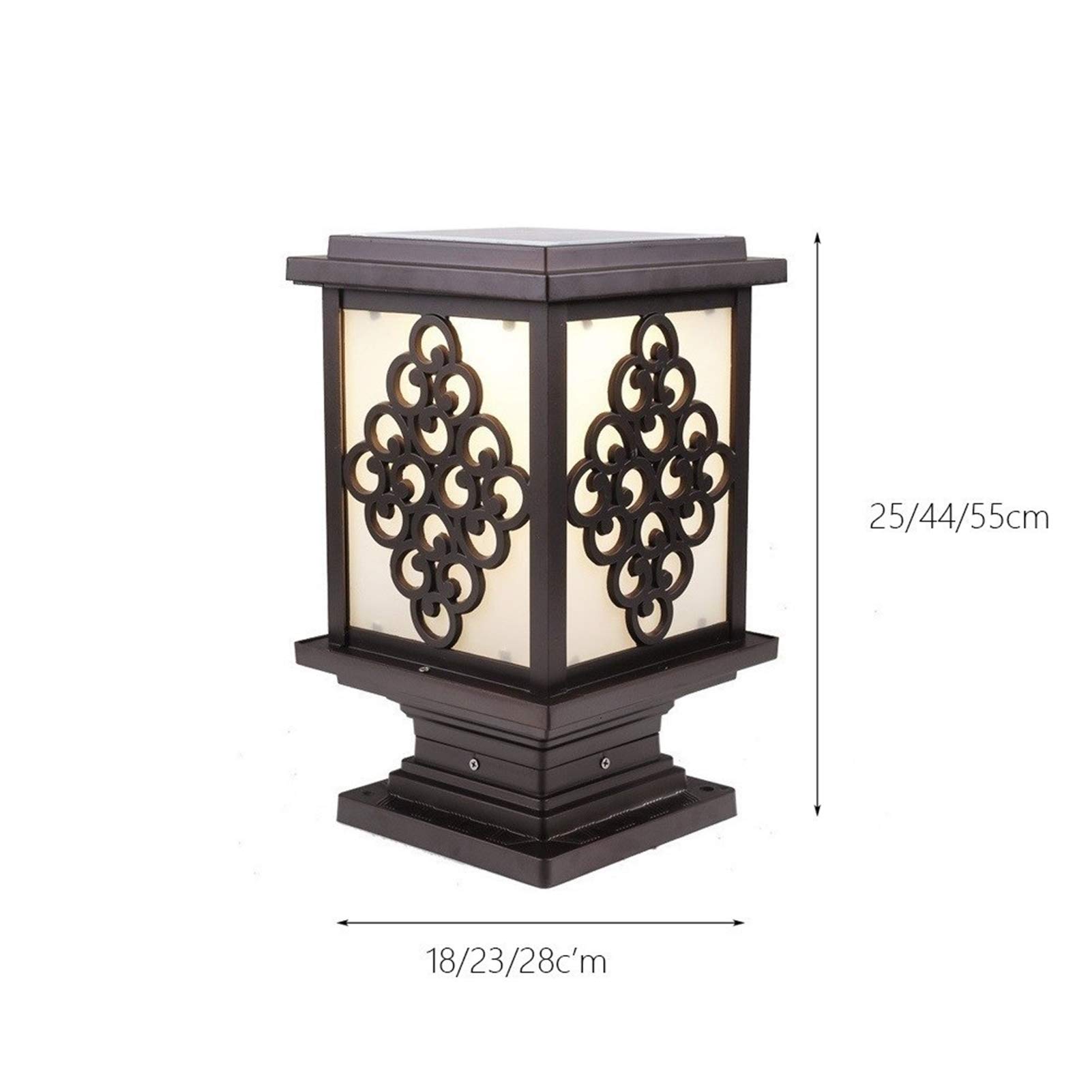 Luce da cortile Luce esterna solare Lampada da palo in alluminio Lampada impermeabile Recinzione Luci a colonna Luce da patio da giardino Villa Paesaggio Luce a colonna Luce da percorso paesaggistico