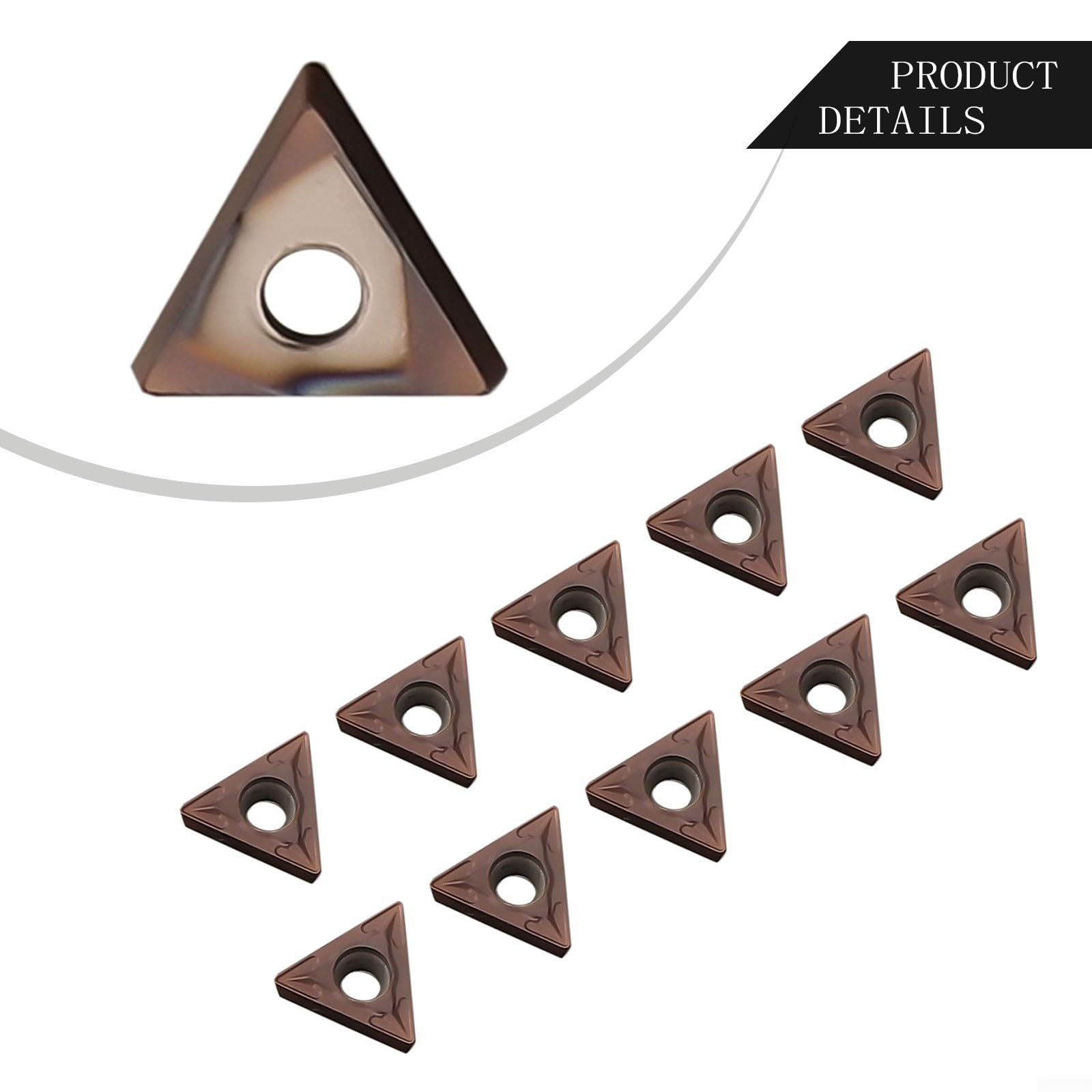Zilimontt TCMT110204 TCMT21.51 Hartmetall-Dreheinsätze, 10-teiliges Set, 11 mm, für CNC-Drehmaschine, Wendeschneidplatten für Edelstahlbearbeitung mit hoher Grifffestigkeit, starker Abnutzung