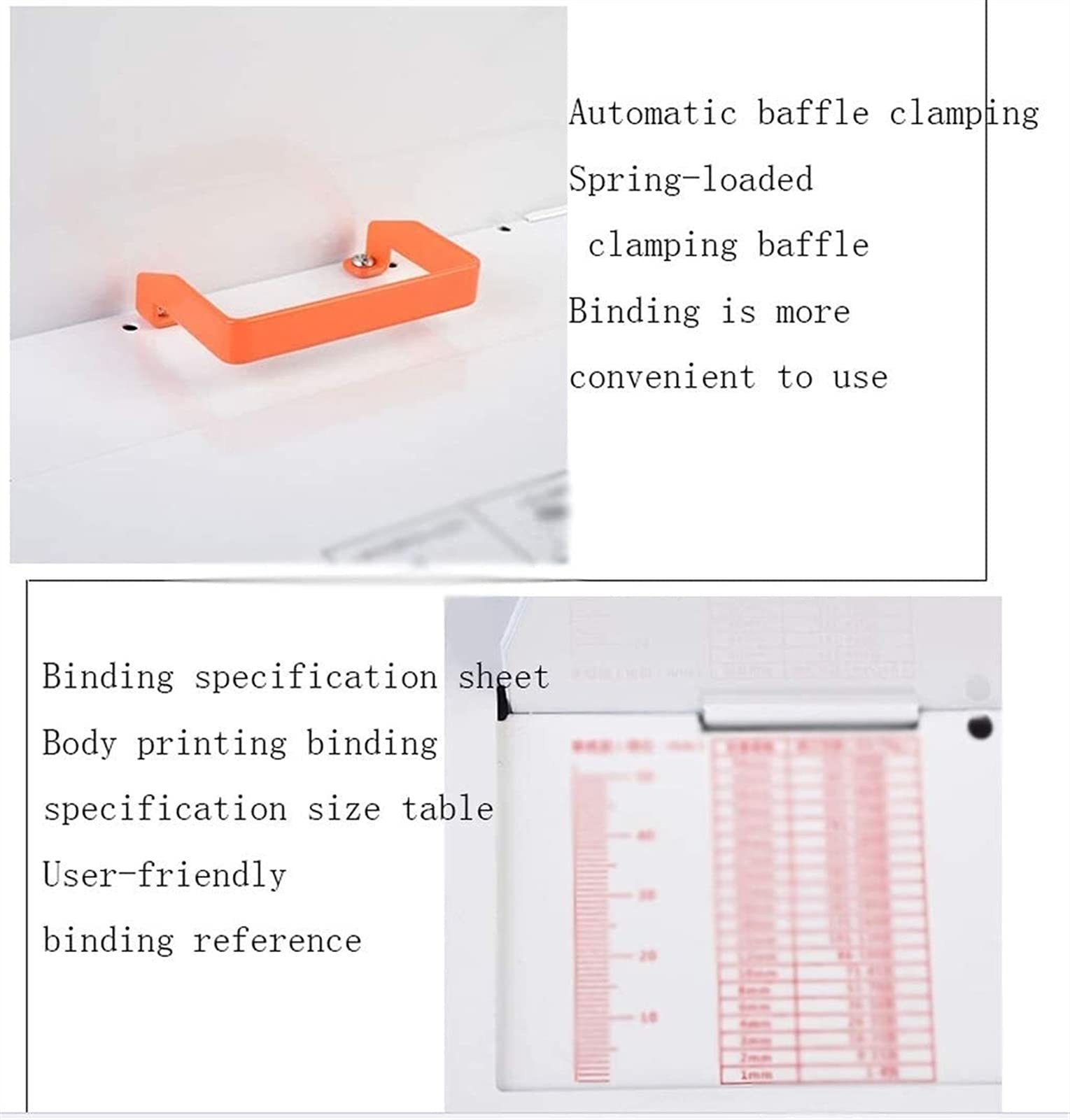 Accessori per Ufficio, rilegatrice per carichi Pesanti Rilegatrice Automatica in plastica Hot Melt Certificato finanziario Wireless Rilegatrice per Carta A4 50 mm (Color : Orange+w