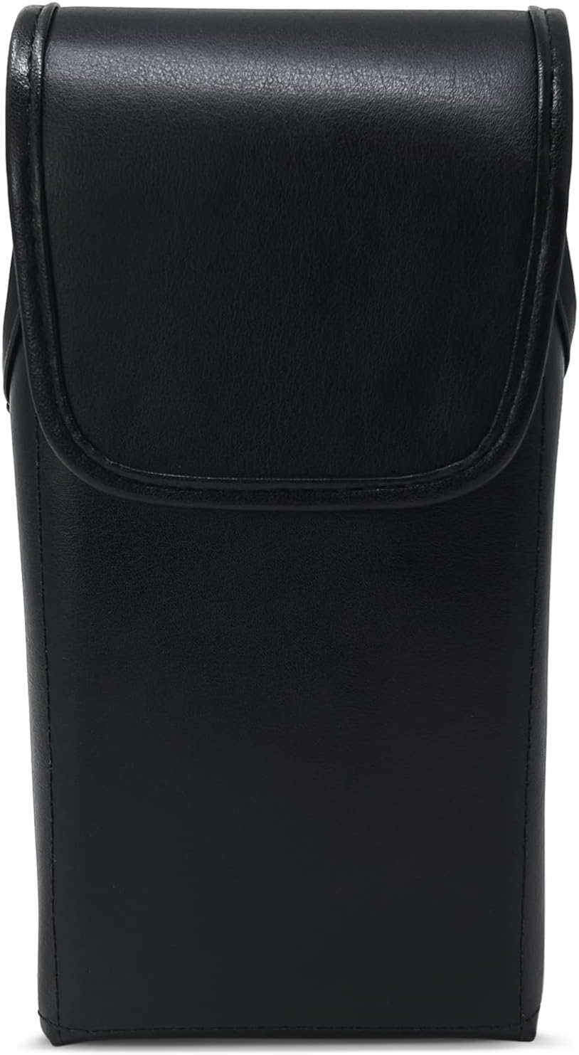 Turtleback 2 Phone Belt Case Designed to fit 2 iPhone 14 Pro Max 13 Pro Max or S25 S24 S23 Note 20 Ultra, Vertical Holster Black Leather Pouch with Heavy Duty Rotating Belt Clip,