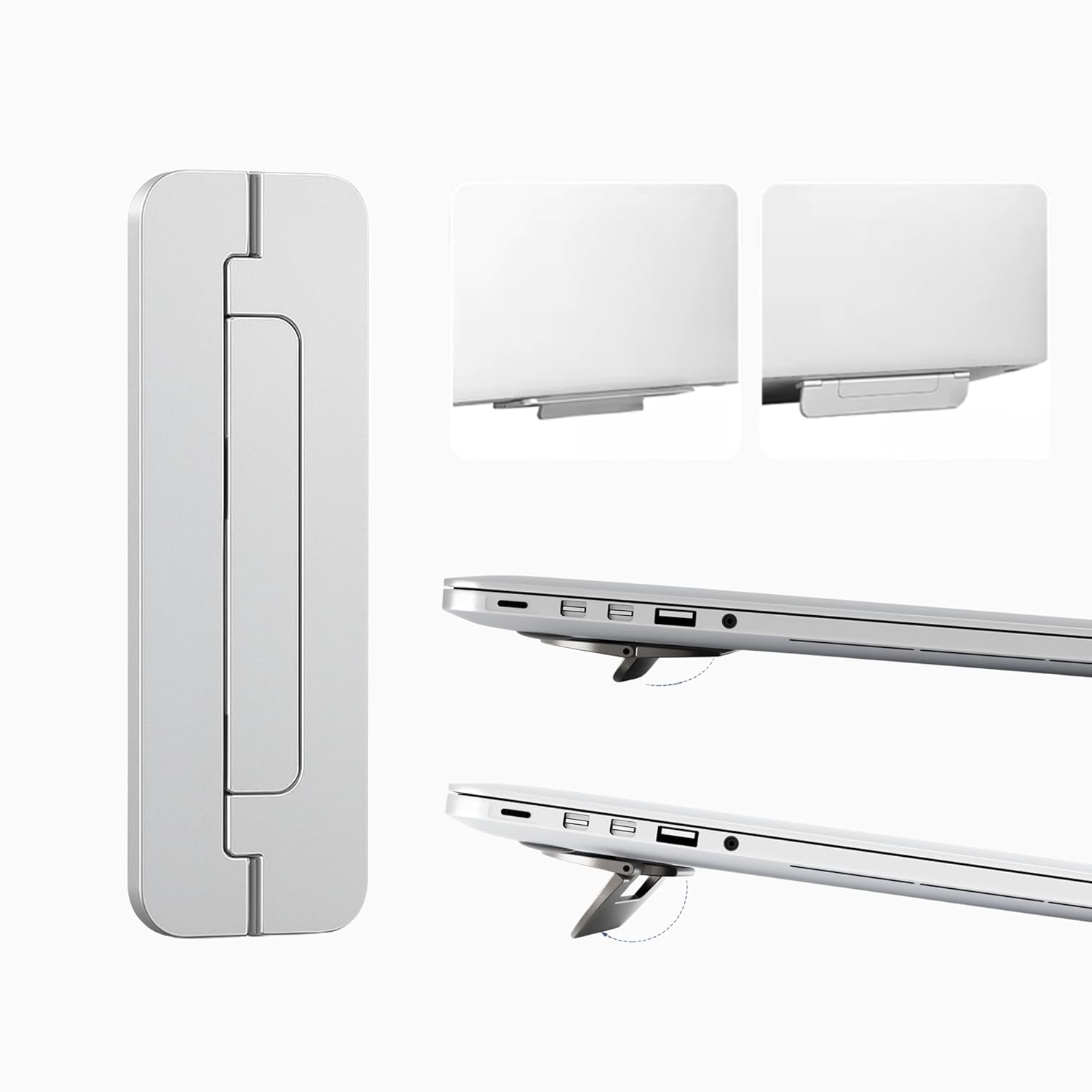 CJAT Ultra Slim Foldable Laptop Stand for Desk | 2-Step Height Adjustable | Cooling & Heat Disspation | Supports Upto 17 inch | Universal Fit | Ergonomic | Portable | Must Have Laptop Accessory CJAT Ultra Slim Foldable Laptop Stand for Desk | 2-Step Height Adjustable | Cooling & Heat Disspation | Supports Upto 17 inch | Universal Fit | Ergonomic | Portable | Must Have Laptop Accessory