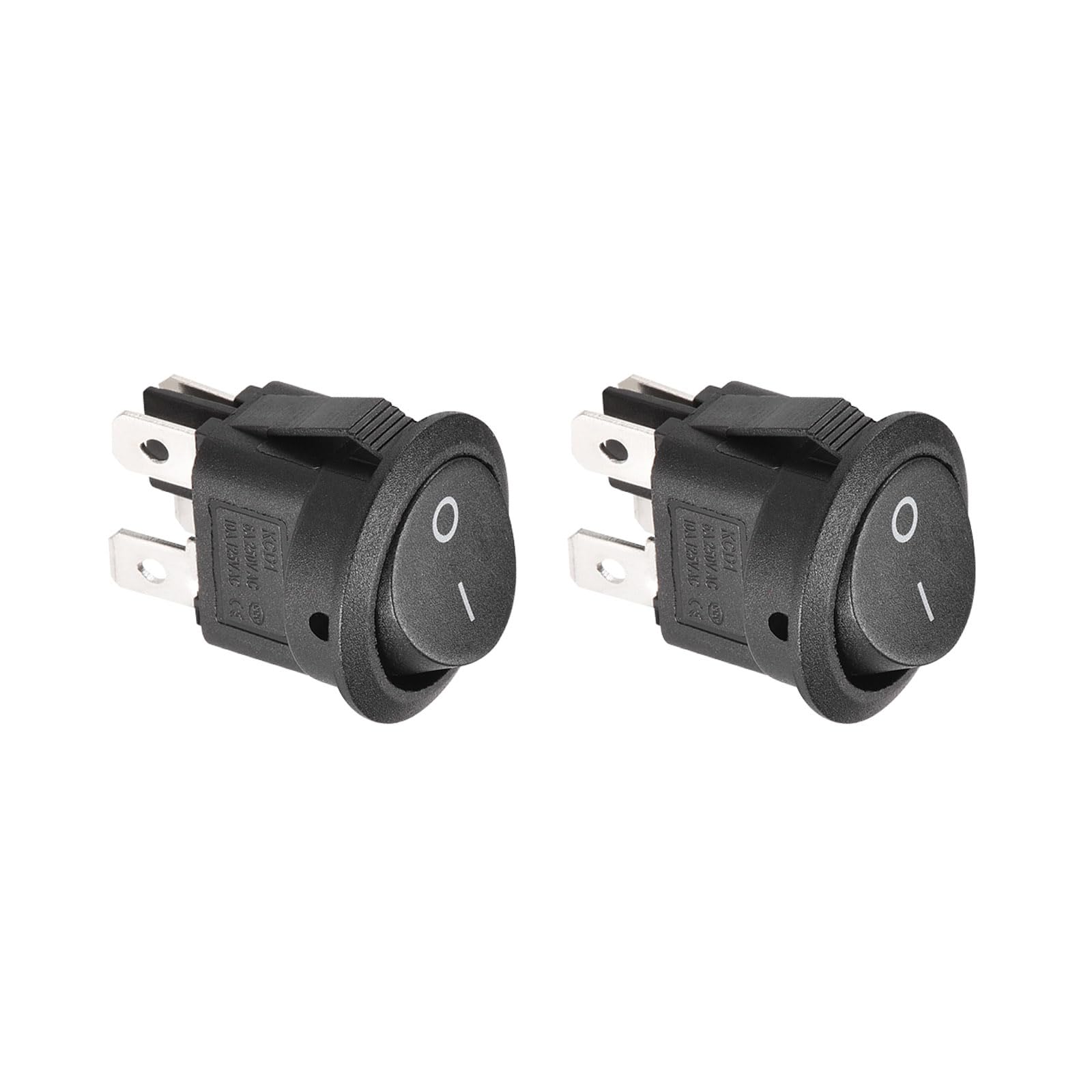 QUARKZMAN 4 Pasador 2 Posición Balancín Alternar Interruptor x 2uds 125V Redondo Barco Balancín Interruptor Broche para Coche Auto Barco Electrodomésticos, [Negro]