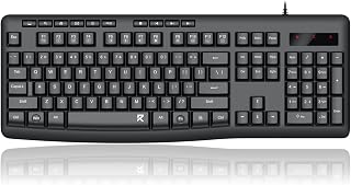 Redragon BK7366 Wired USB Keyboard - Quiet Full-Size Silent Keys, Numeric Pad, Spill-Resistant, Multimedia Hotkeys for PC Laptop Office
