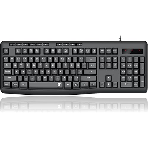 Redragon BK7366 Wired Keyboard,Multimedia USB Quiet Computer Keyboard,Silent Keyboard with Large Number Pad,Spill-Resistant,Anti-Wear Letters,Full Size for Laptop,Desktop