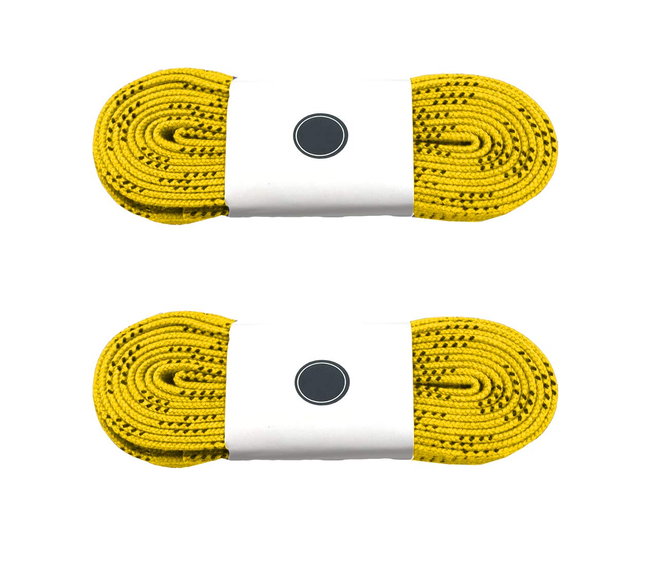 Silfrae Waxed Skate Hockey Laces, Sold in Two Pairs, Heavy Duty, Perfect for Hockey, Roller Derby, and Skates, and Boots, Multi-Size and Multi-Color Available. (Yellow, 72")