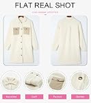 EVALESS Fuzzy Fleece Jackets for Women Fashion Long Sleeve Lapel Button Down Long Teddy Coat Faux Fur Warm Winter Outwear