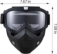 Vista 4 de Gafas de montar para casco de motocicleta con máscara facial extraíble, máscara vintage de lucha de balas para motocross, máscara de paintball