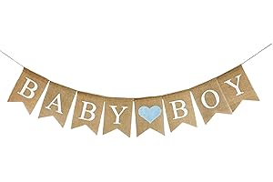 Baby Boy Burlap Banner for Boy Baby Shower Decorations, Gender Reveal Party, Boy Room Decorations