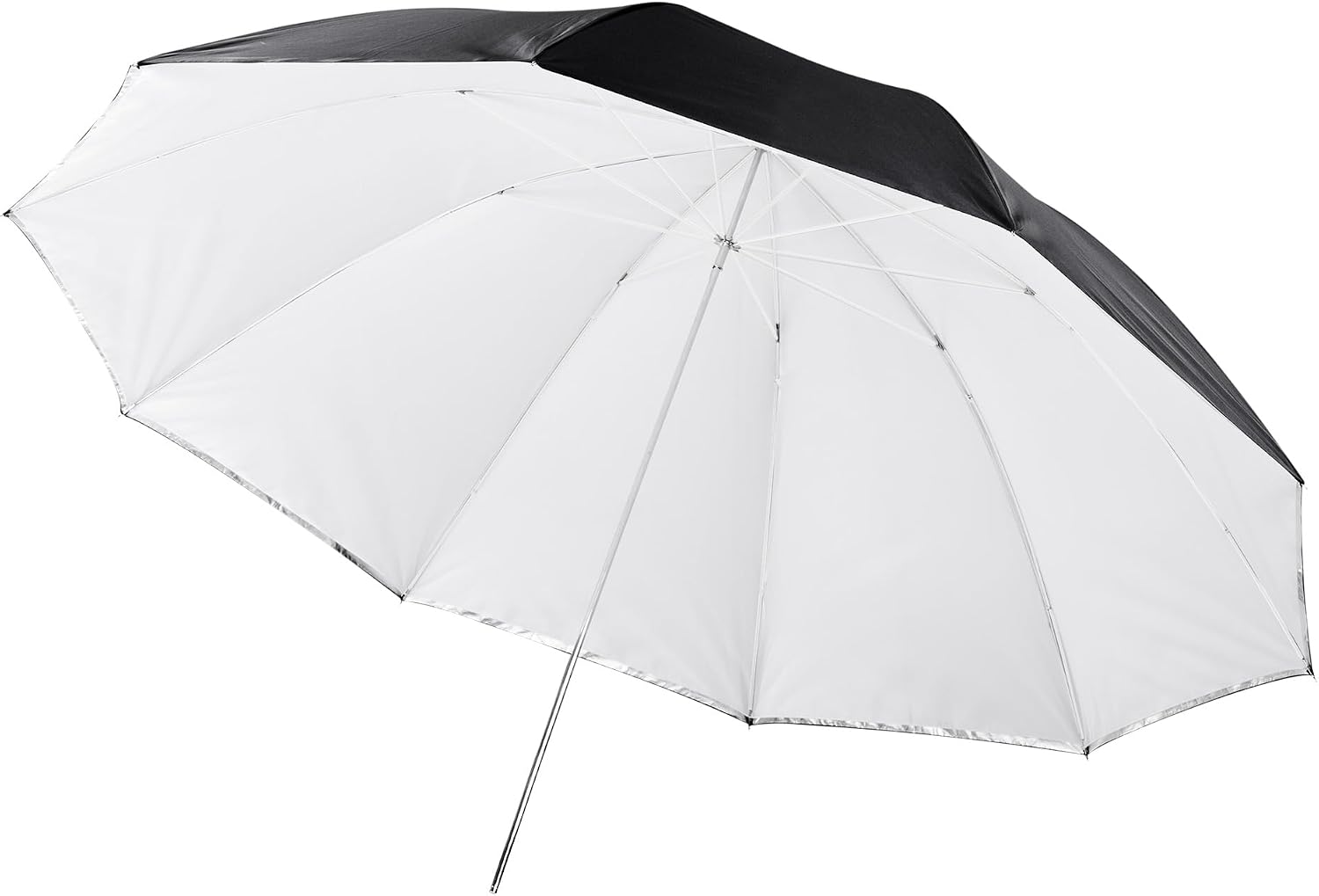 Walimex pro 2-in-1 Reflex and Translucent Umbrella White Diameter 150 cm for Soft Light Studio Umbrella with Removable Outer Reflective Layer Silver Black and Inner Translucent Layer White