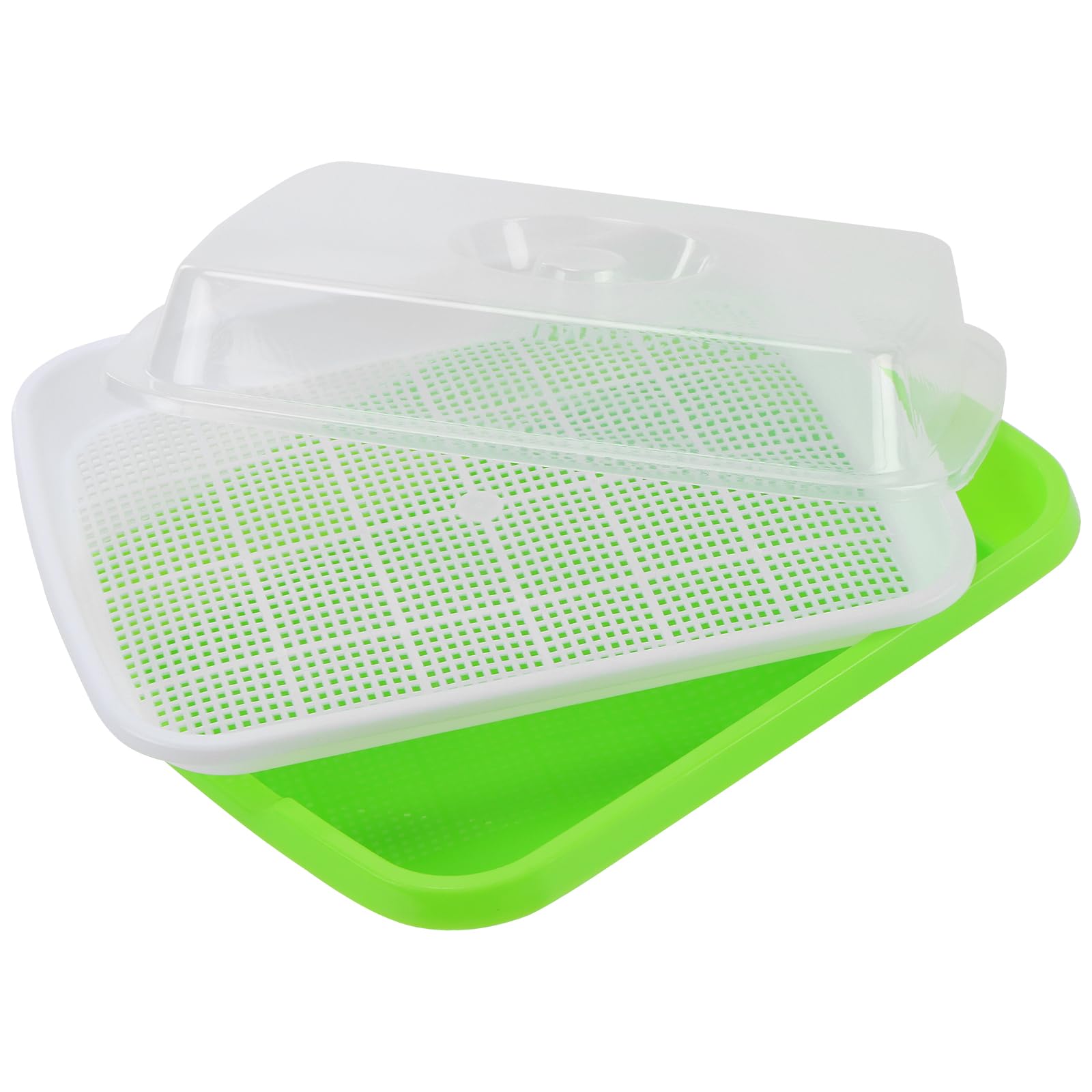 PINGEUI Confezione da 8 vassoi per la germinazione dei semi con coperchio, 33 cm x 26 cm, vassoi per la coltivazione di microgreens con 40 carte germinanti, propagatori idroponici per la coltivazione