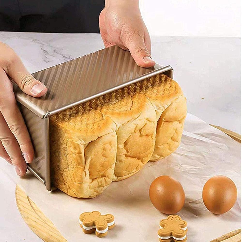 Broodbakvorm met deksel - toastbroodbakvorm, hoog, antiaanbakvorm, broodvorm, broodbakaccessoires, hittebestendig tot 250 °C, broodpan om te bakken, toastbroodvorm om te bakken, toasten, sandwich