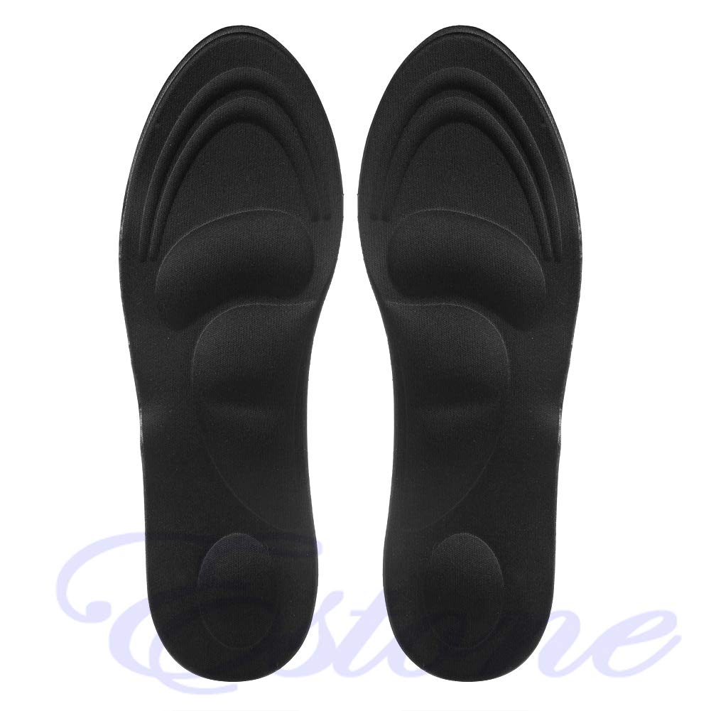 Gwxevce 2Piece 3D Sponge Soft Insole Comfort High Heel Shoe Pad Pain Relief Insert Cushion Black