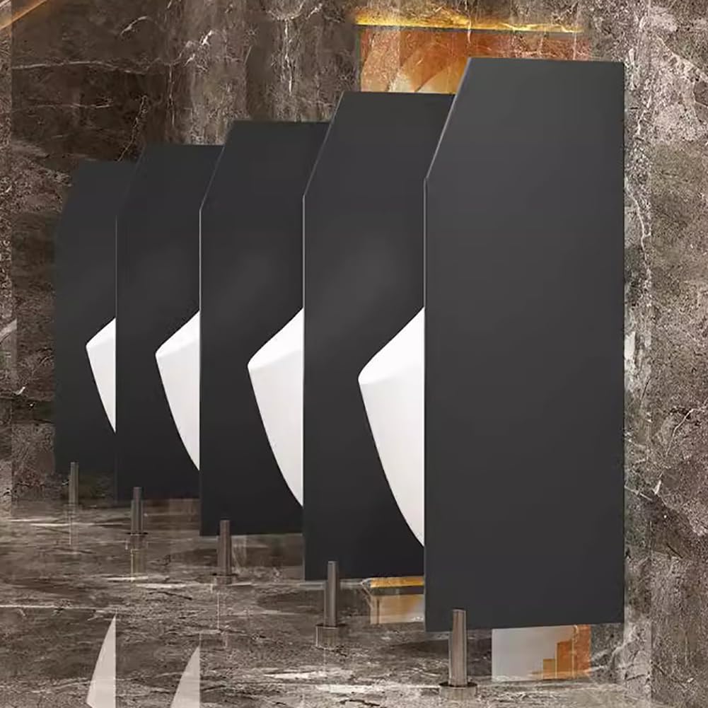 Urinal Partition Wall, Floor-Standing Urinal Partition, Wall Partition Panel, 1 Piece with Stainless Steel Accessories, Privacy Screen Suitable for Schools, Public Place