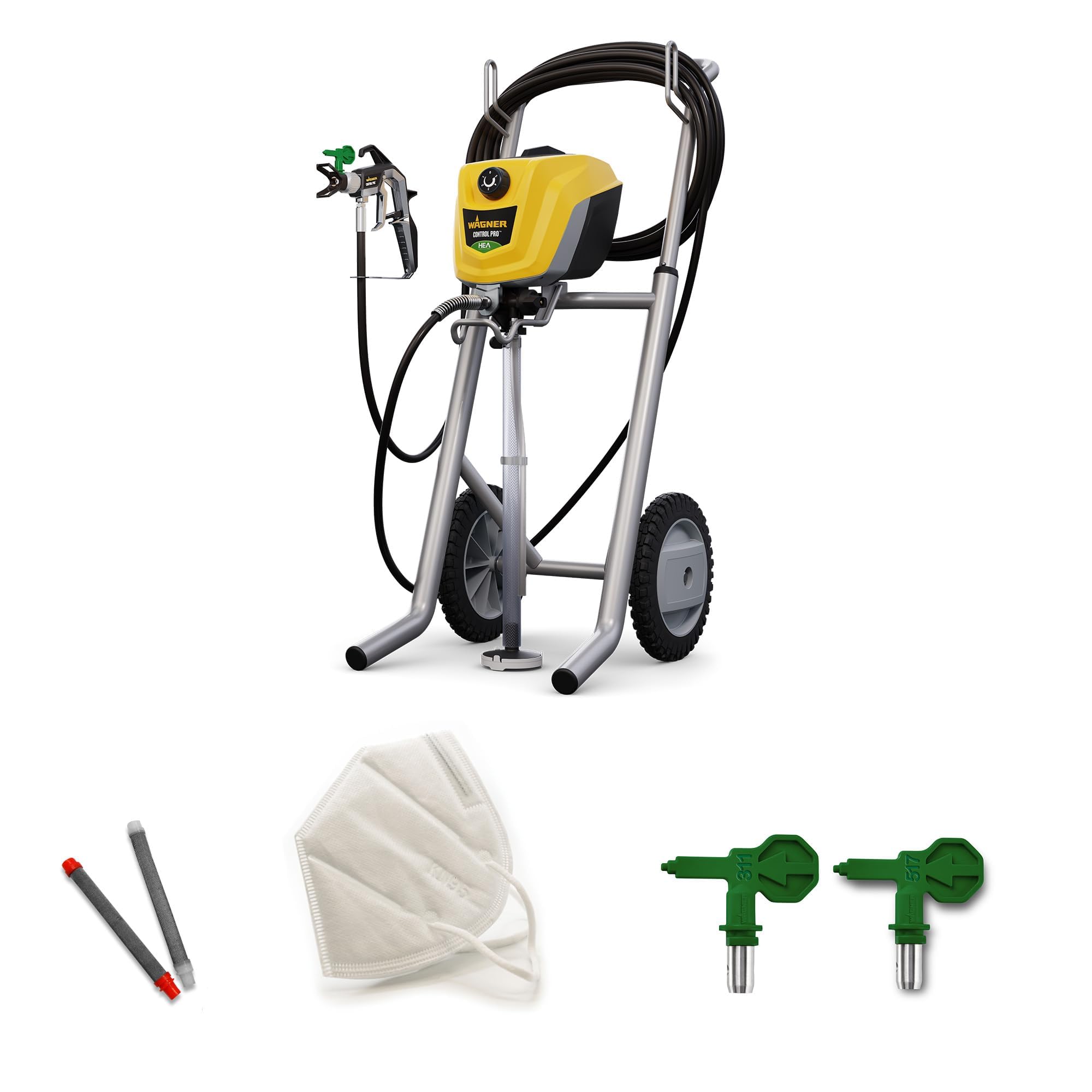 WagnerAirless ControlPro 350M Paint Sprayer for interior and exterior wood, metal, wall and ceiling paints, covers 15 m² - 2 min, 110 bar, adjustable spray pressure, 15 m hose