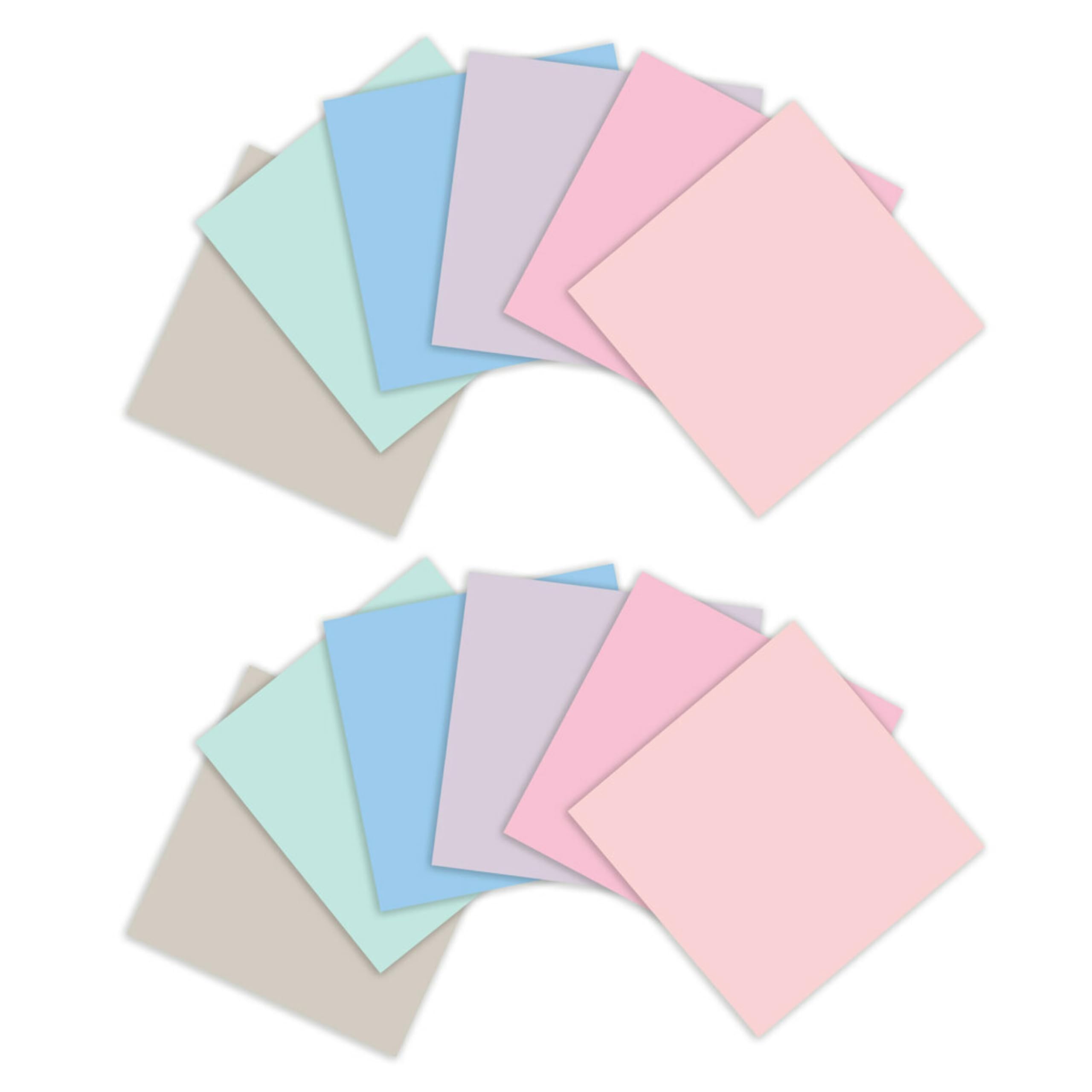 Post-it 654R-12SSNRP, 100% recyceltes Papier, super Haftnotizen, 2 x Haftkraft, 7,6 x 7,6 cm, 12 Blöcke/Packung, 70 Blatt/Block, Pastellkreide