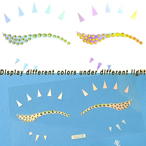 Miniatura 4 de Uranian Pegatinas holográficas para delineadores de ojos, para maquillaje de ojos, sombra de ojos, calcomanías para mujeres, diamantes de imitación,