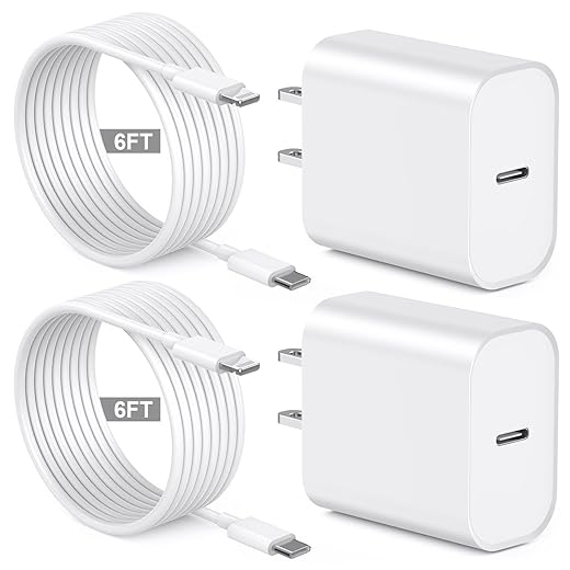 MFi 20W USB‑C Charger with 6ft Cables (2-Pack)