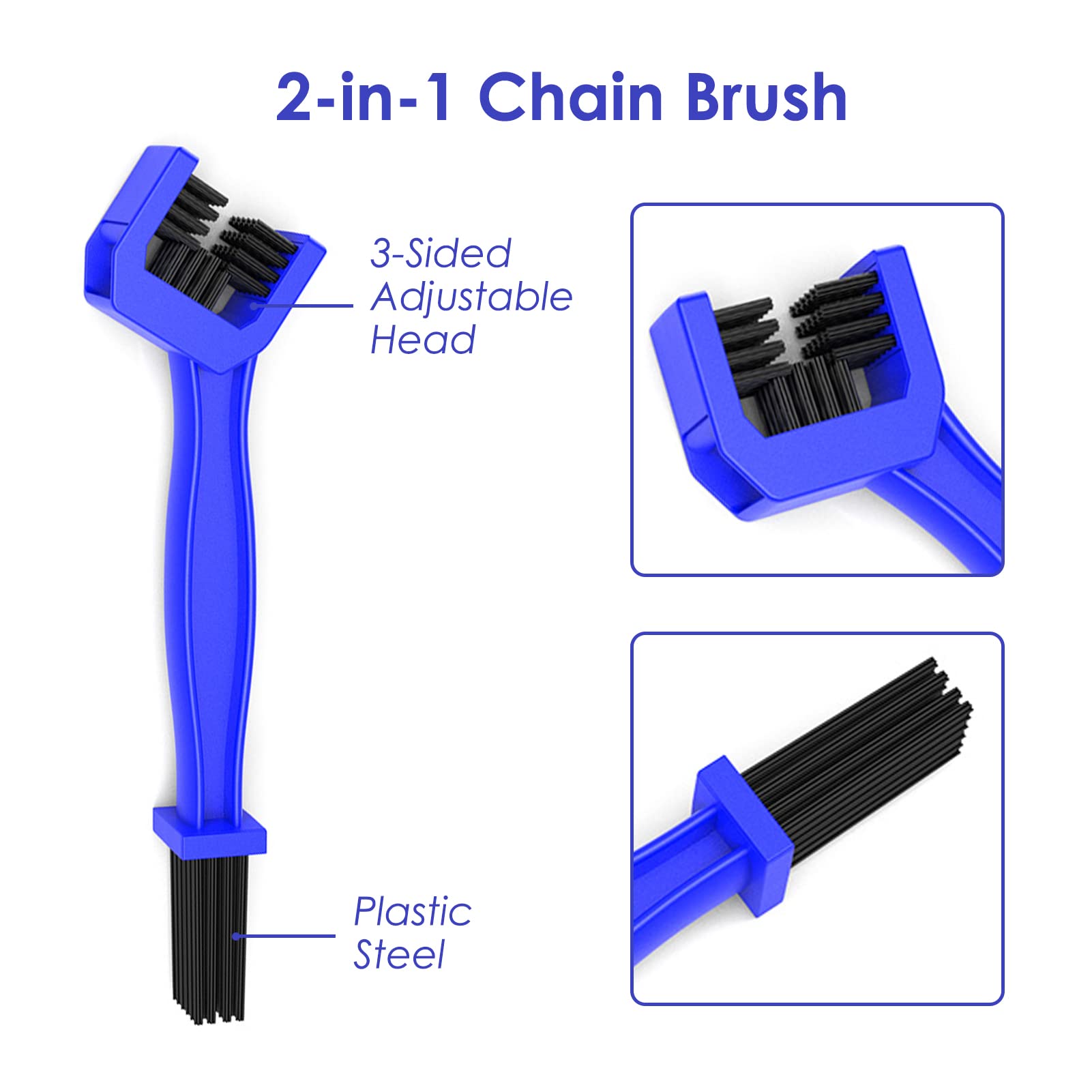 Kit De Nettoyage Vélo Jizcare 4 Pièces – Brosses Pour Chaîne, Pignons, Pneus Et Coins, Compatible Tous Types De Vélos