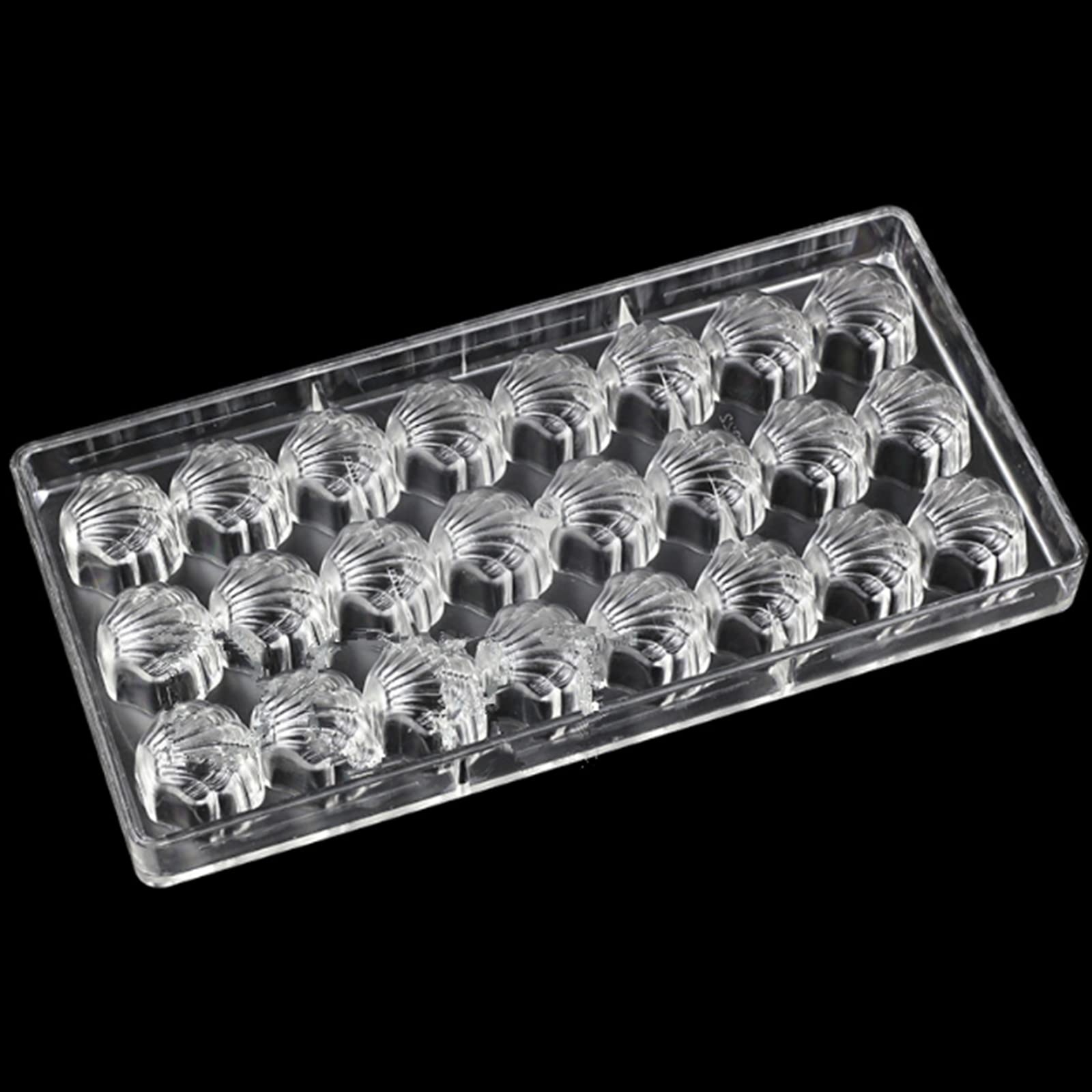 Binwat Chocolate Candy Mold PC Polycarbonate Chocolate Making Mould with Scraper (Scalloped Shell, 2pcs) - Image 3