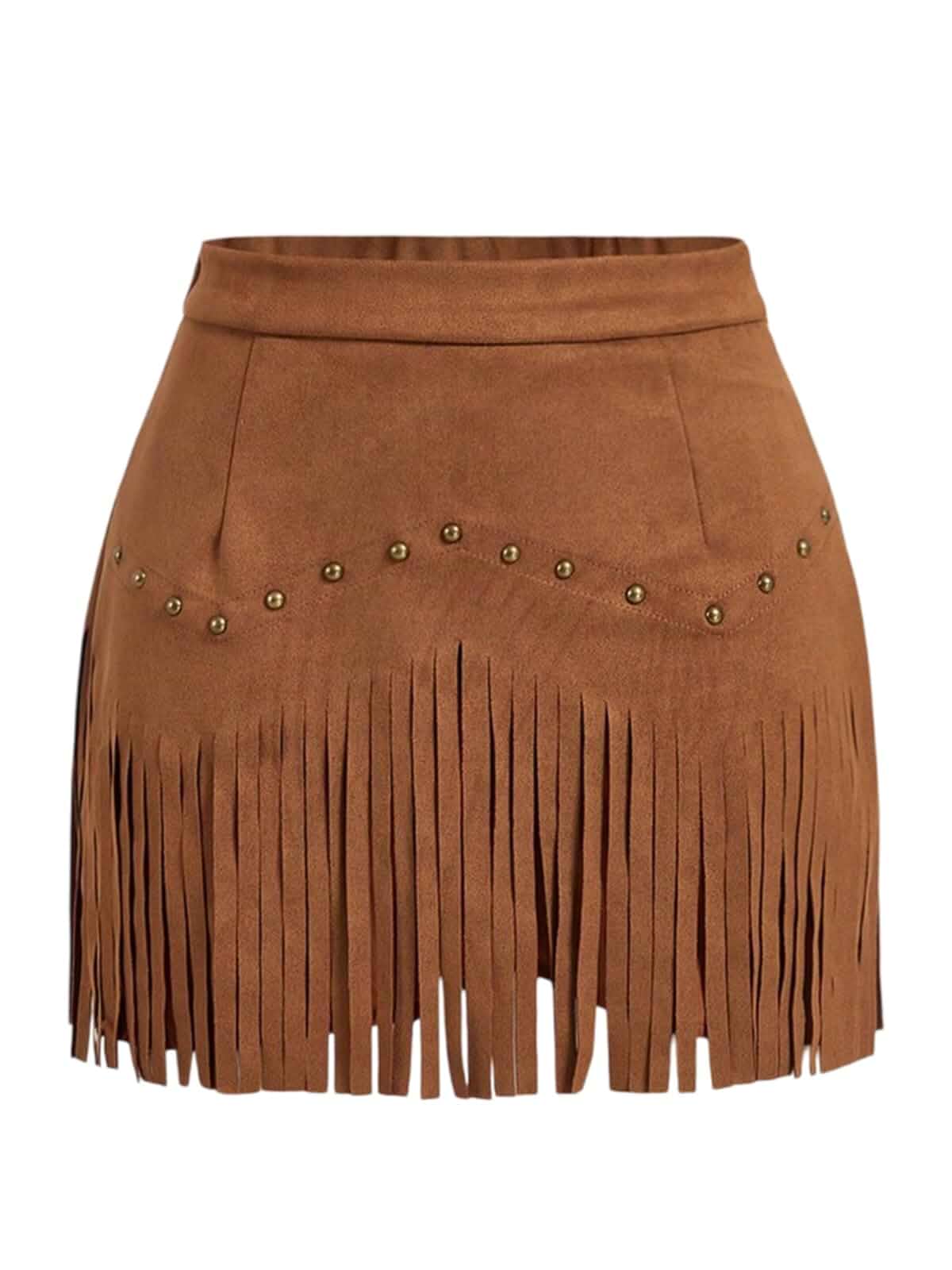 Breoklla Western Skirts for Women Fringe Mini Faux Suede Cowgirl Skirt for Country Concert Rodeo Outfit Rave Festival