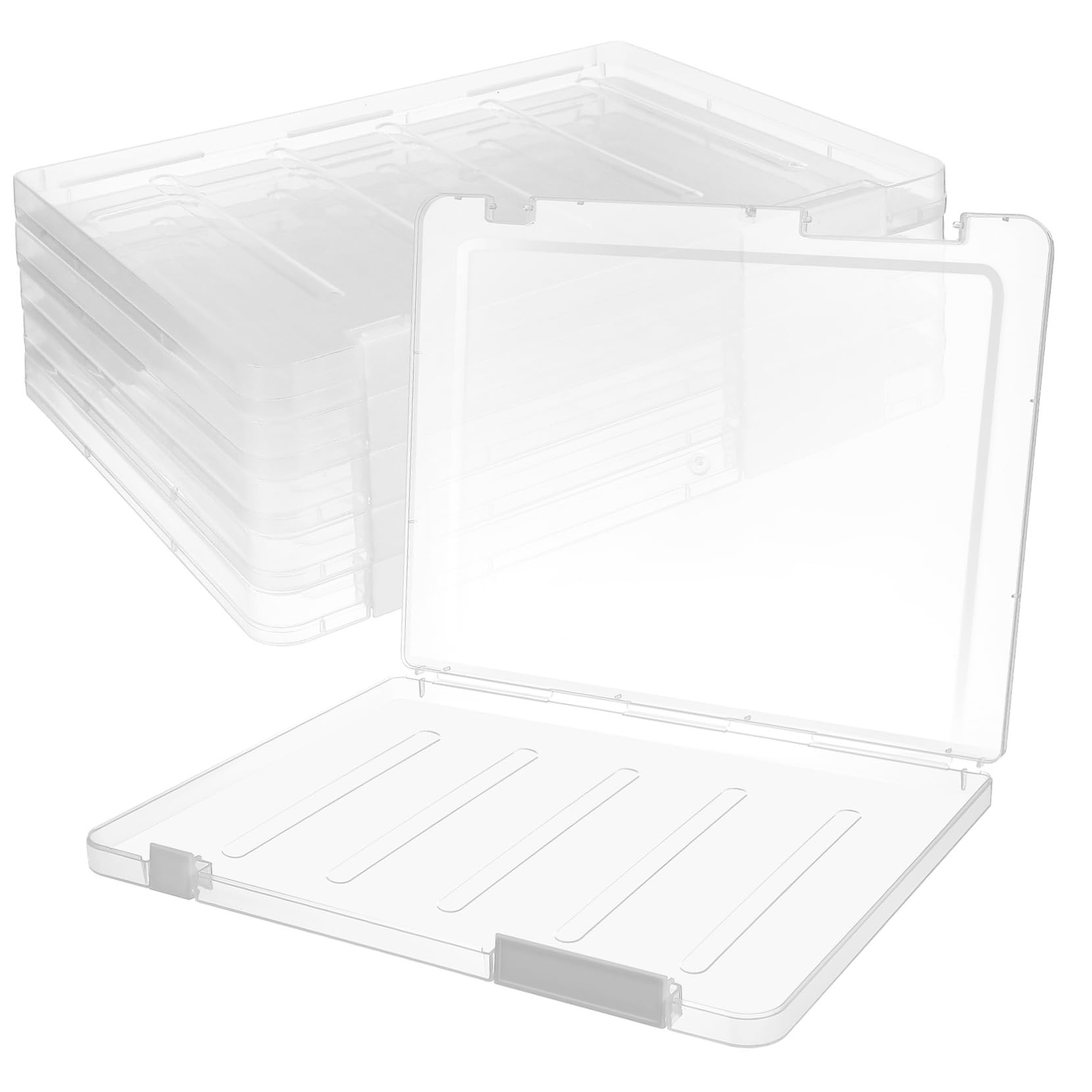 VILLCASE 6pcs Transparent Document Storage Box Plastic File Organizer with Lids for Office School and Home Use Versatile Paper Holder for Efficient Organization