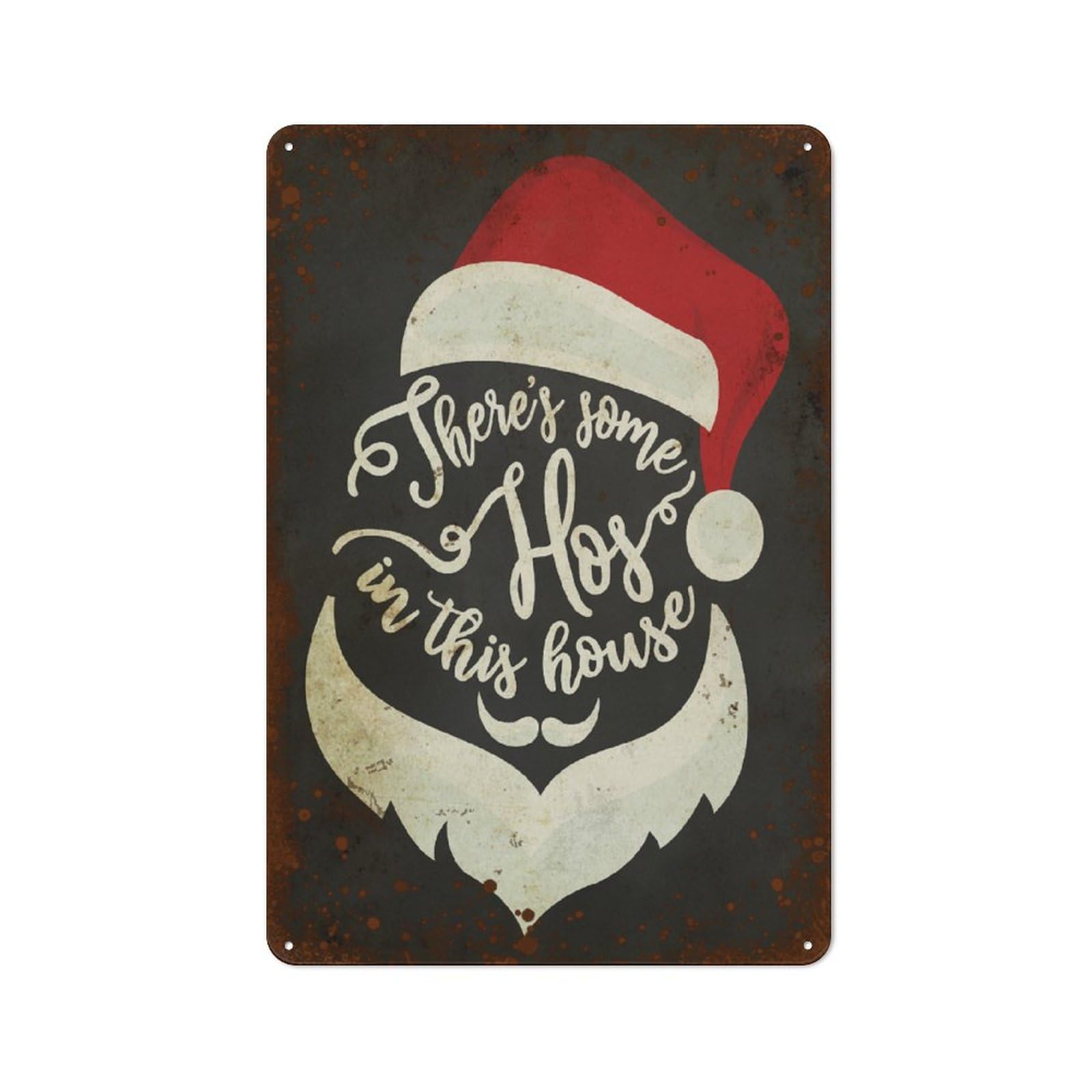 Kwqdozf Style-14 8X12 Inch There's Some Hos In This House, Christmas Sign 8X12 In
