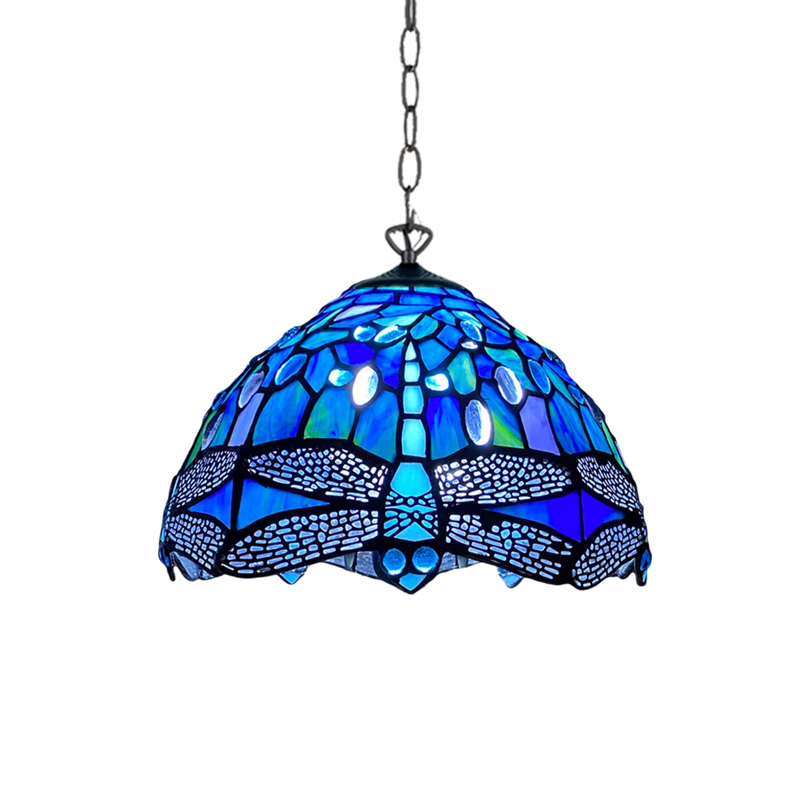 Auroh Multicolor Tiffany Pendant Lamps Handcrafted Stained Glass Lamp Shades Stunning Quality Antique Design Pendant Light For Living Room Bedroom Lounge Hallway (P-1007)