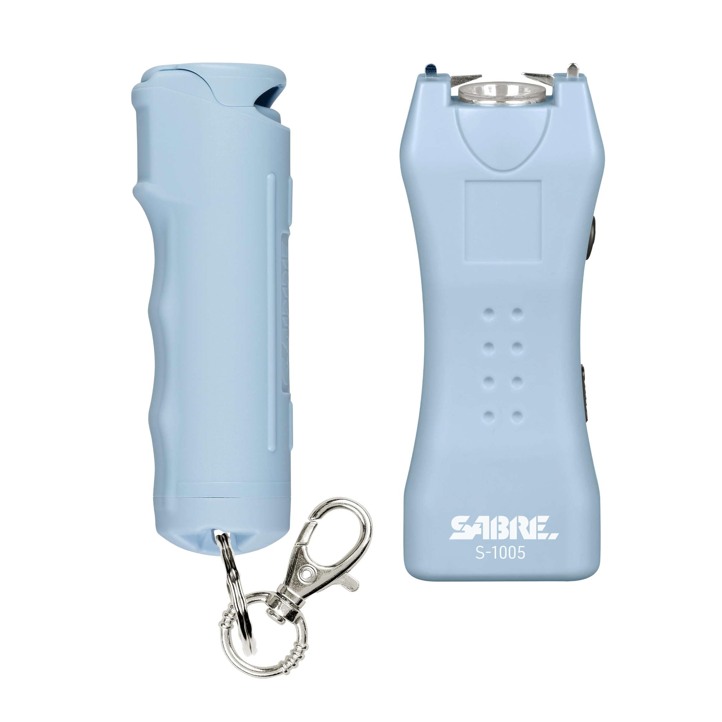 Sabre Pepper Spray & 2‑in‑1 Stun Gun with Flashlight Self Defense Kit – Fast Flip Top 10‑Second Safety Spray with Finger