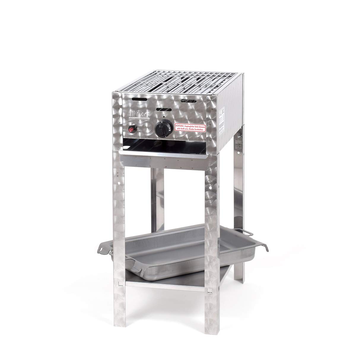 Gasgrill-Kombibräter 3,65 kW Standmodell mit Grillrost und Stahlpfanne 1-flammig Gasgrill Grill Gastrobräter Profigrill Verein