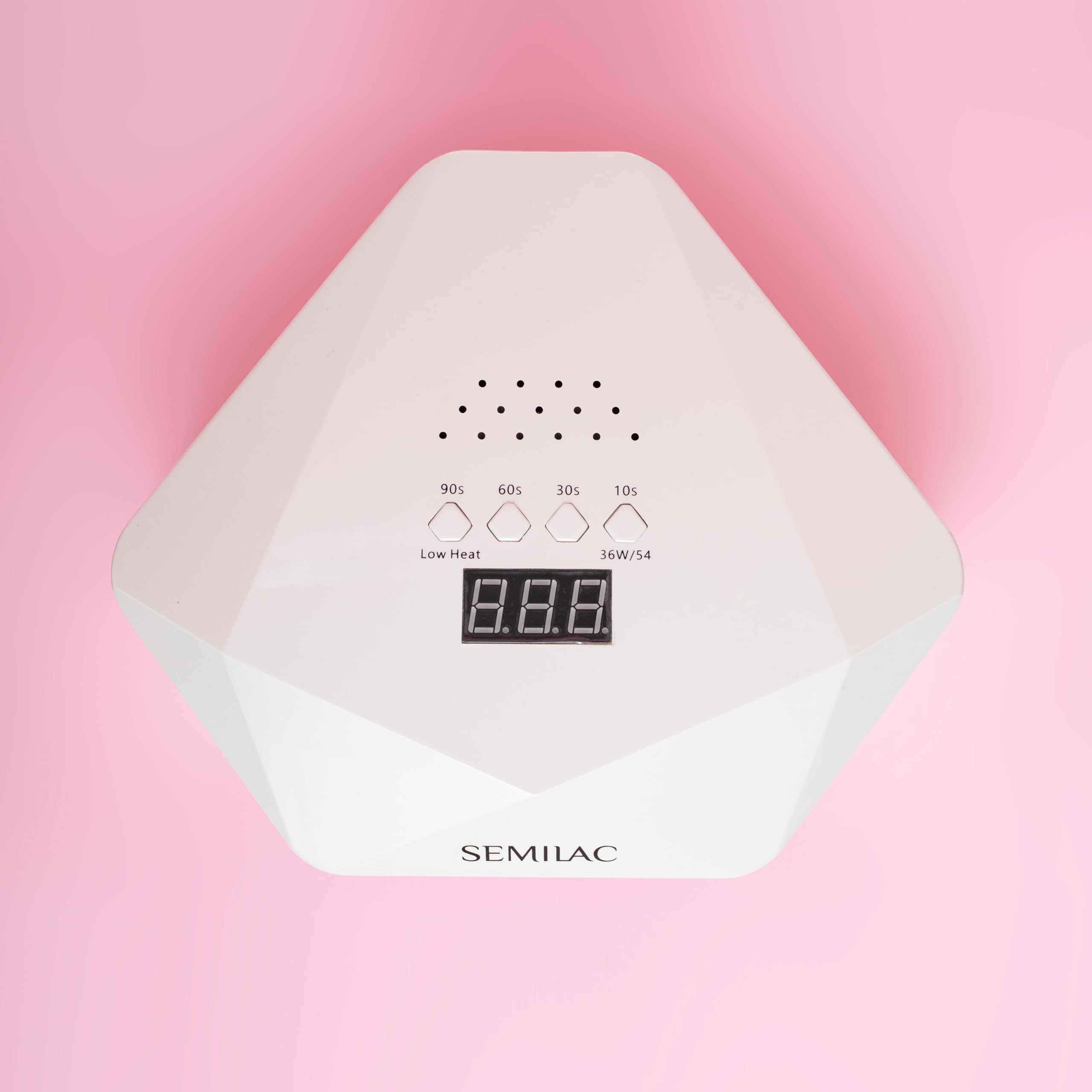 Semilac Profesional 54/36 W LED UV lámpara para uñas de gel. Secador de uñas con 4 tiempos de curado, pantalla digital, base desmontable para fácil manicura y pedicura. Secado rápido.