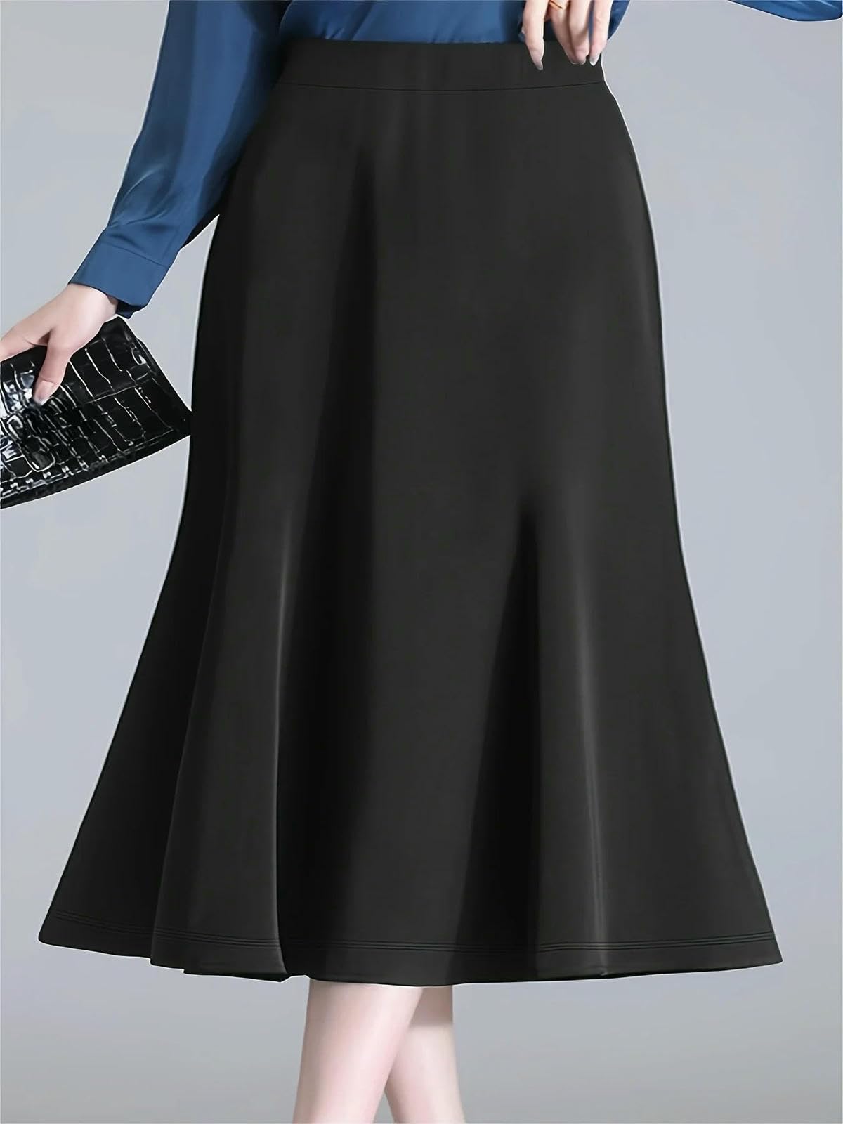 Casual elastico estate plus size moda donna tinta unita mezza gonna corpo