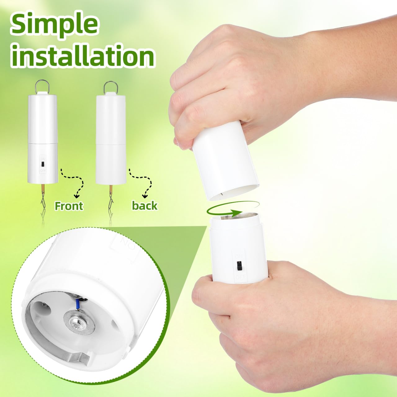 UPKOCH 2 Stück Windradmotor Batteriebetriebener Hängender Rotiermotor Für Windspiele Und Windfänger Leiser Ersatzmotor Für Garten-Dekor Einfache Installation 19.00 X 4.60 X 4.60 cm