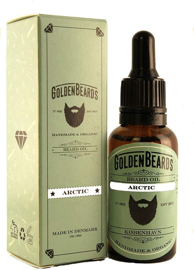 Organic Beard Oil – ARCTIC - 30ml *Golden Beards* | 100% Organic | Jojoba & Argan Oil Natural *Golden Beards* | Jojoba & Argan & Apricot Oil, Moisturise your beard and skin, get your beard on point, the perfect grooming product, mens beard grooming 100% Vegan & Organic Oils for real beards - Stop itching beard - the best growing beard - the best beard softener product and the perfect beard gift set or beard kit if you need a mens beard care this is the best beard oil gift set. 100% Guaranteed.