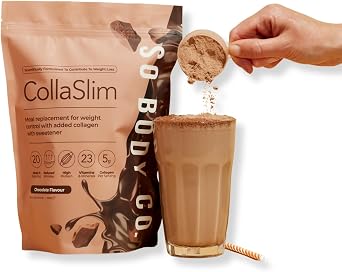 CollaSlim - Chocolate Meal Replacement Shake - 20 Servings - High Protein Diet Shake with Extra Collagen, Vitamins & Minerals - Balanced Nutrition for Weight Management