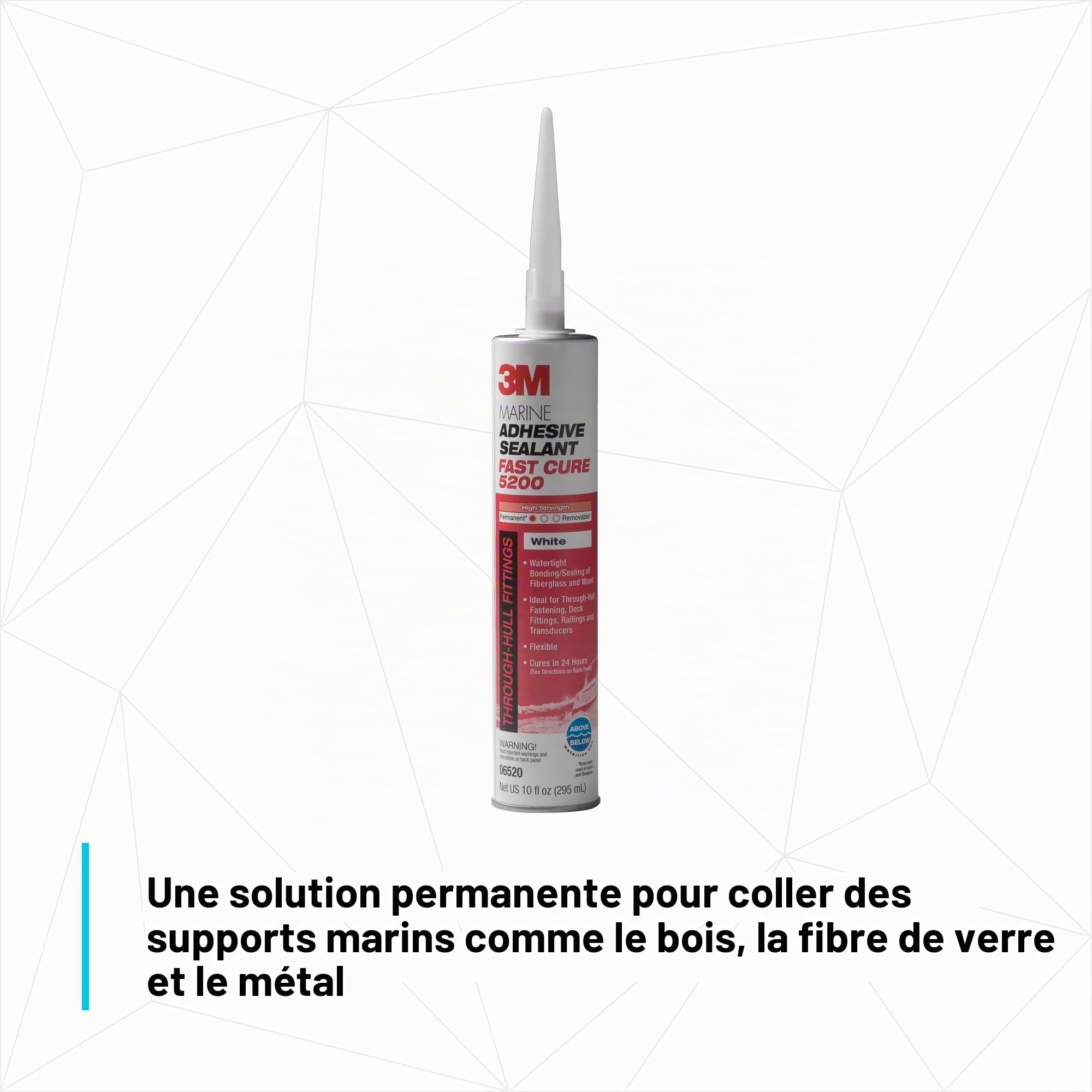 3 m Marine Mastic adhésif/5200 rapide Cure, 10 fl.oz cartridge, blanc, 1