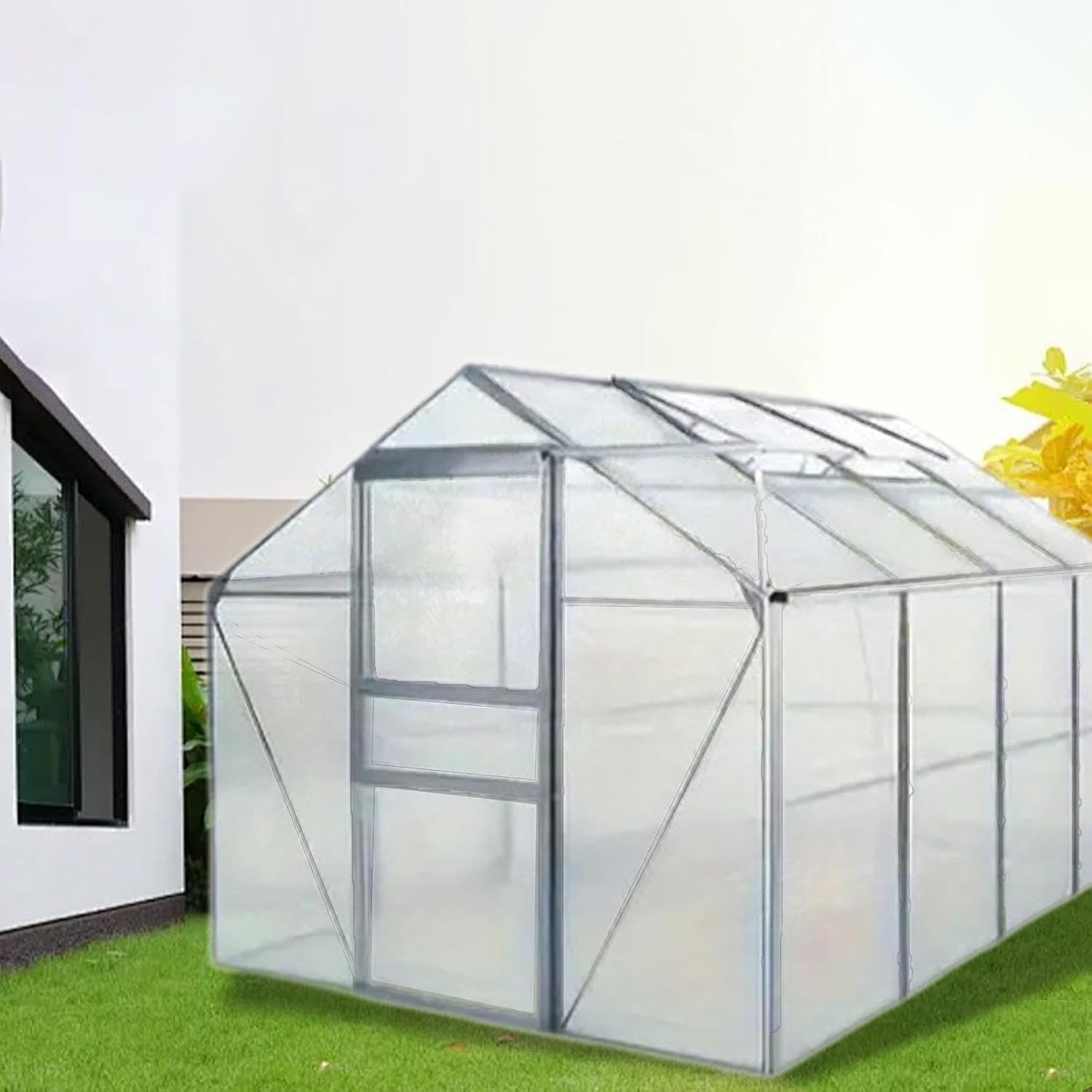 Generic 60x120cm Polycarbonate Greenhouse Panels Transparent Multifunctional Replacement Rainproof Corrugated for Garden Fences, 12Pcs