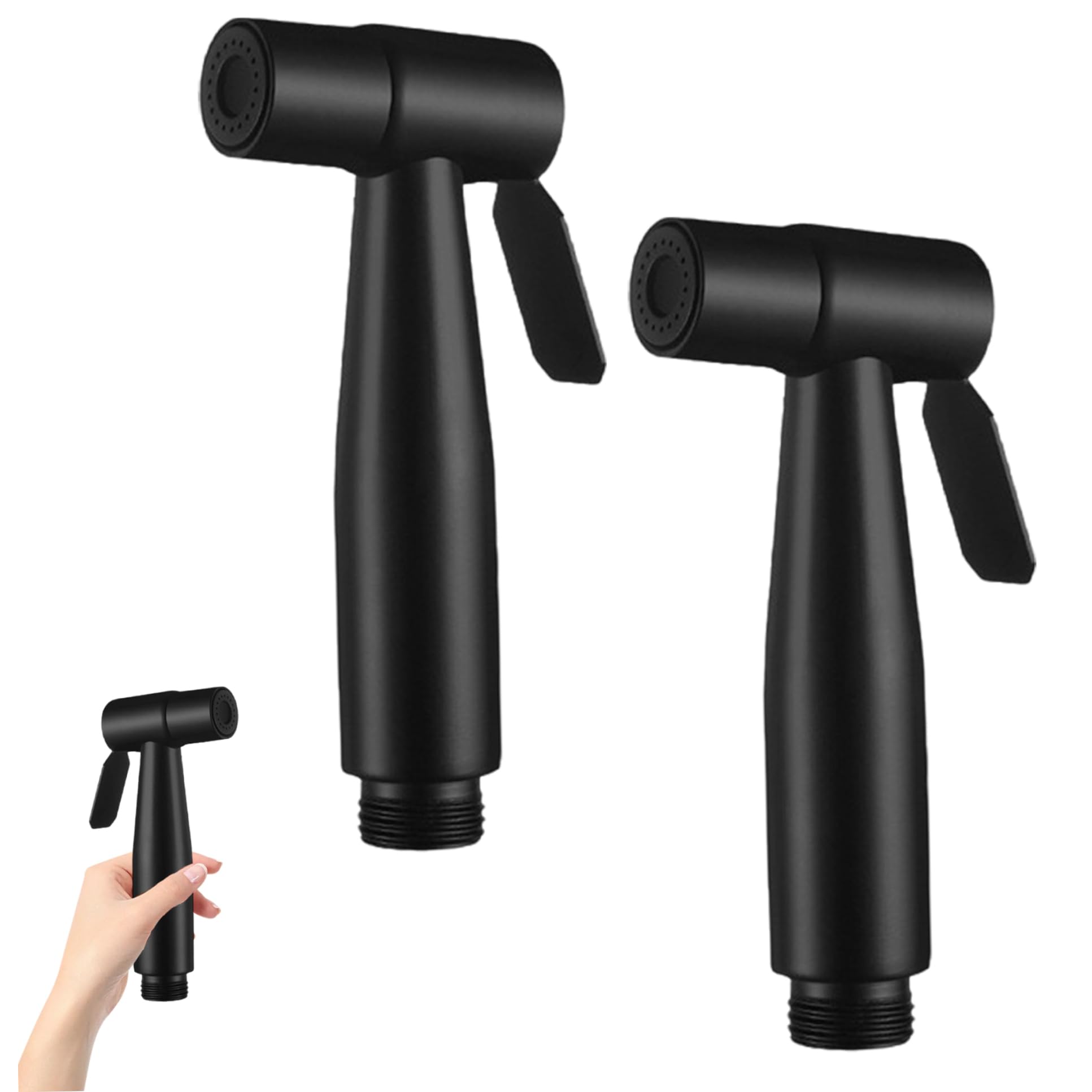 2Pcs Toilet Bidet Sprayer Detachable Stainless Steel Handheld Bidet Sprayer Bathroom Accessories for Kitchen and Toilet Cleaning Black — view 4