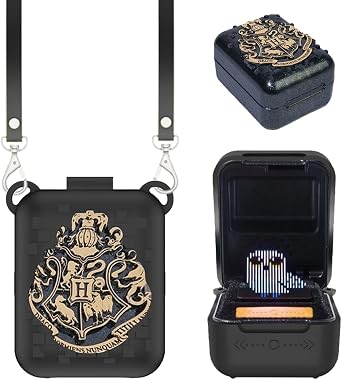 for Wizarding World Harry Potter, Bitzee Interactive Toy Silicone Case with Lanyard,Full Protective Case Cover with Bitzee Harry Potter Interactive Toy Digital Pet-Black