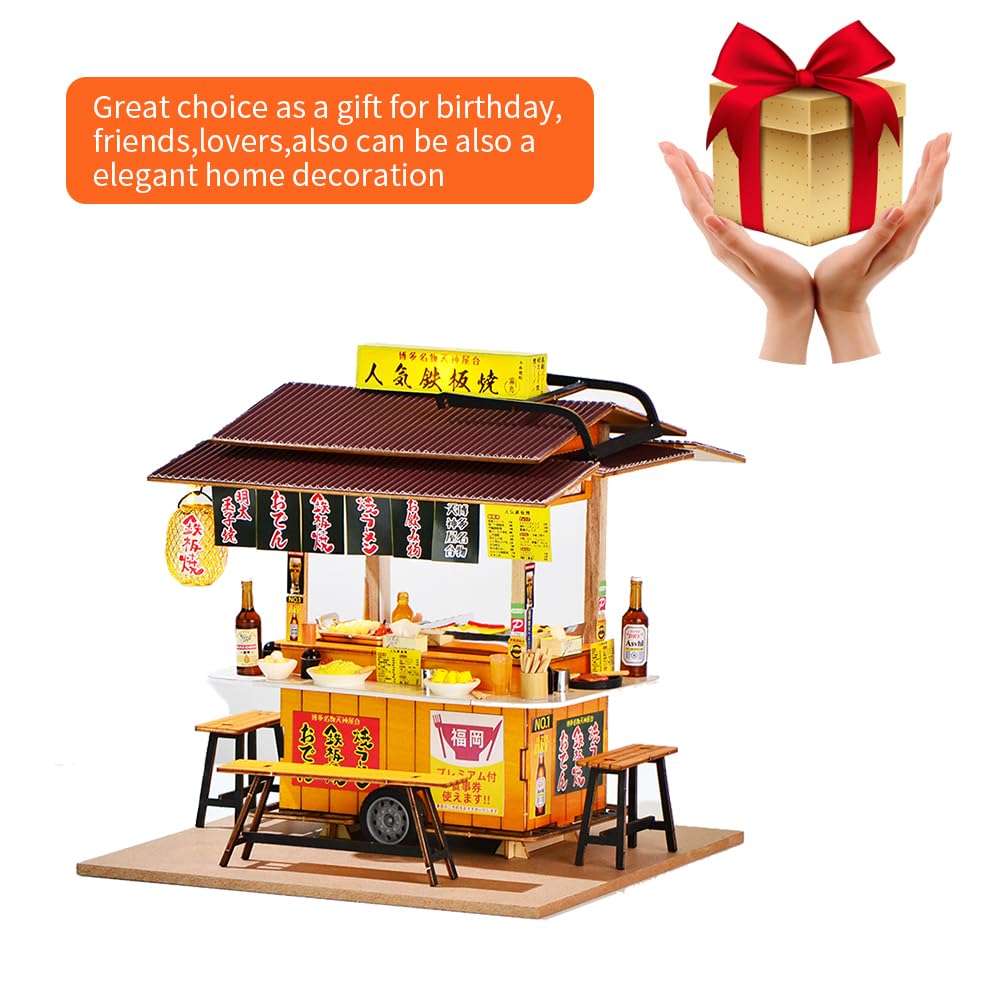 Kit fai da te per casa delle bambole in miniatura, negozio giapponese, casa delle bambole in legno, kit per casa delle bambole con mobili da costruire, giocattolo puzzle per regali creativi
