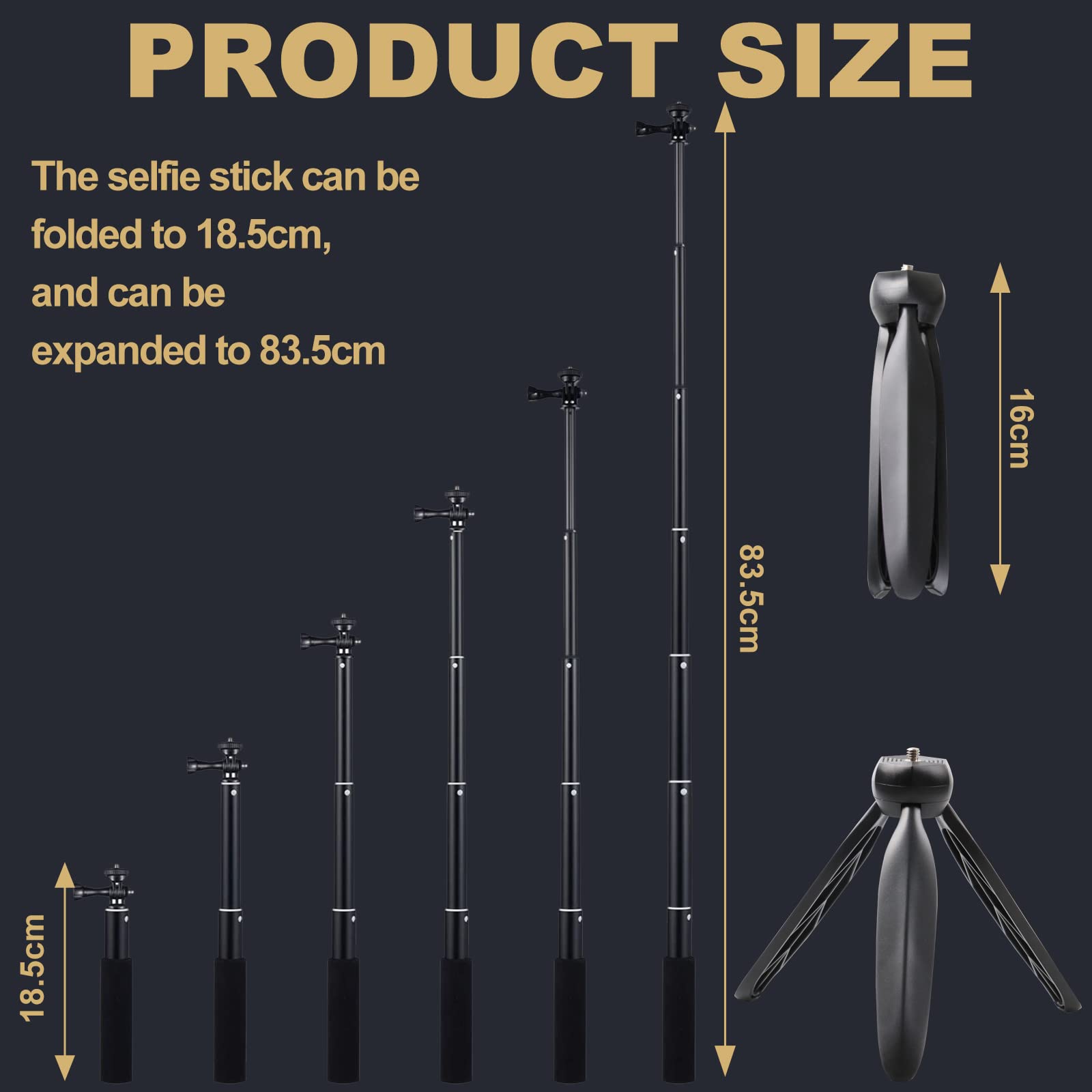 Asta Per Selfie EZVIZ - Allungabile, Lega Di Alluminio, Per Videocamera Sportiva E Smartphone - Foto 8