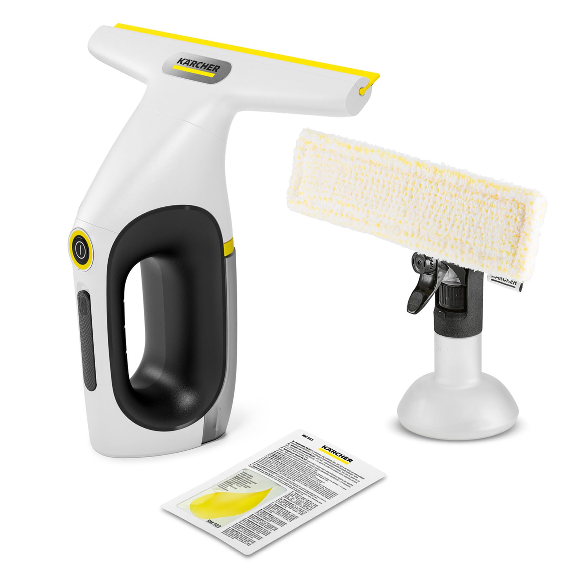 Kärcher Akku-Fenstersauger WV 2 Universal Care, Akkulaufzeit: 35 min., Schmutzwassertank: 120 ml, Sprühflasche mit Mikrofaser-Wischbezug, 20 ml Fensterreiniger, USB-C-Port